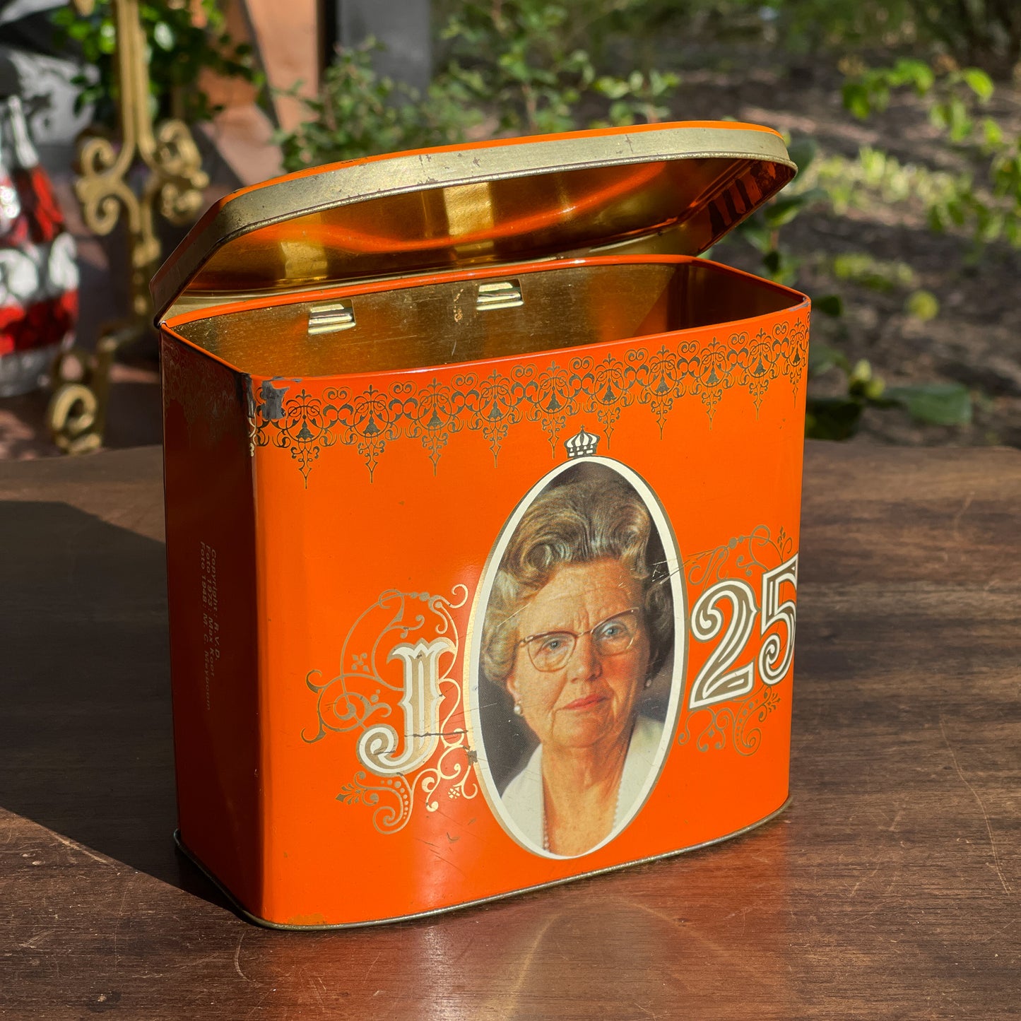 Vintage Blik Ter Ere Van Juliana 25 Jaar Koningin - Bamestra Curiosa