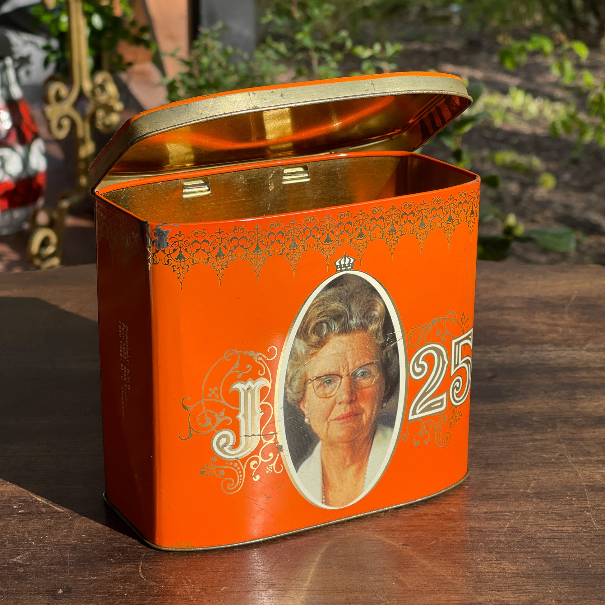 Vintage Blik Ter Ere Van Juliana 25 Jaar Koningin - Bamestra Curiosa