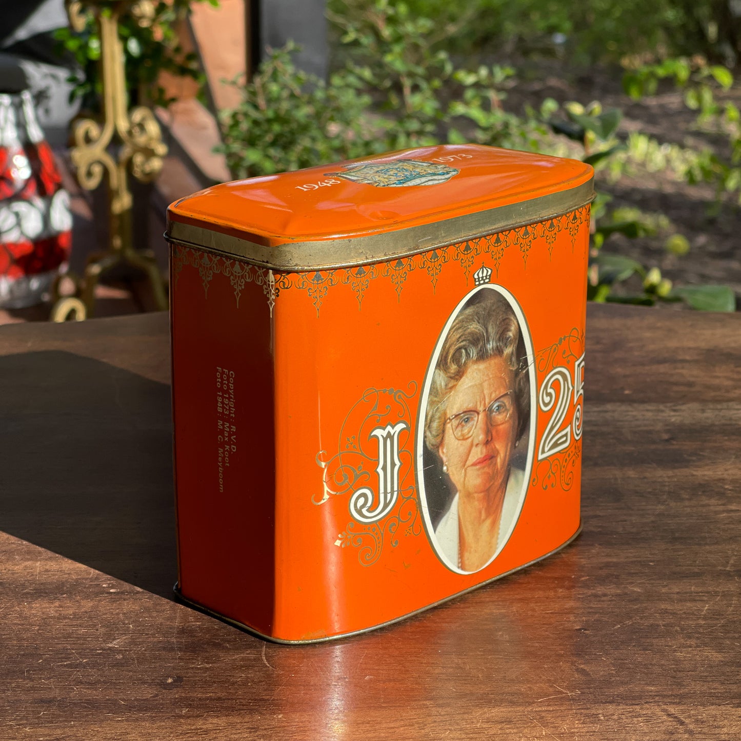 Vintage Blik Ter Ere Van Juliana 25 Jaar Koningin - Bamestra Curiosa