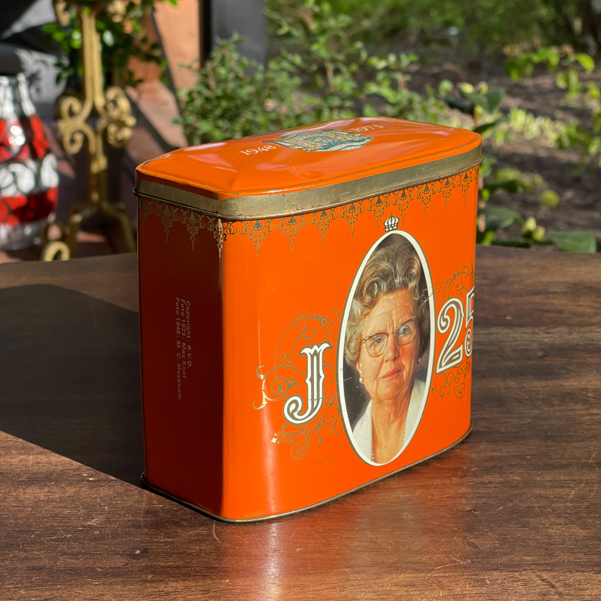 Vintage Blik Ter Ere Van Juliana 25 Jaar Koningin - Bamestra Curiosa