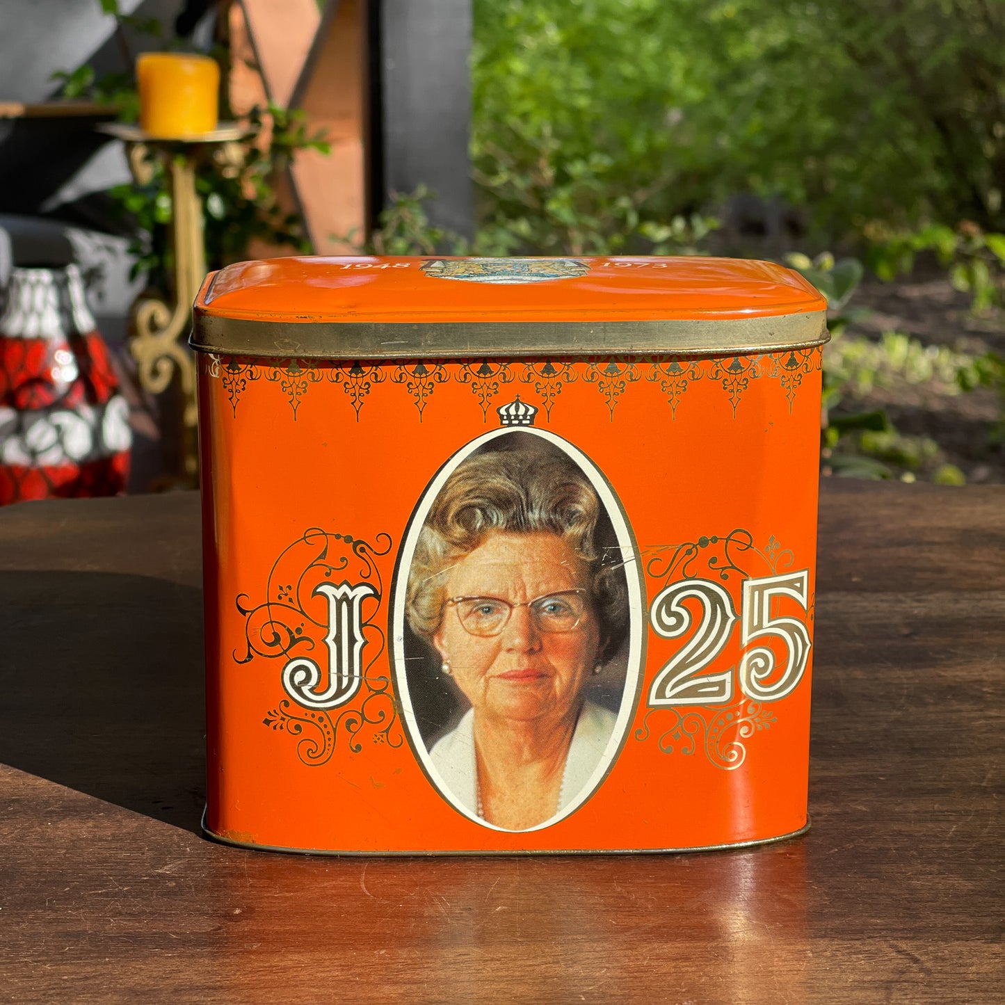 Vintage Blik Ter Ere Van Juliana 25 Jaar Koningin - Bamestra Curiosa