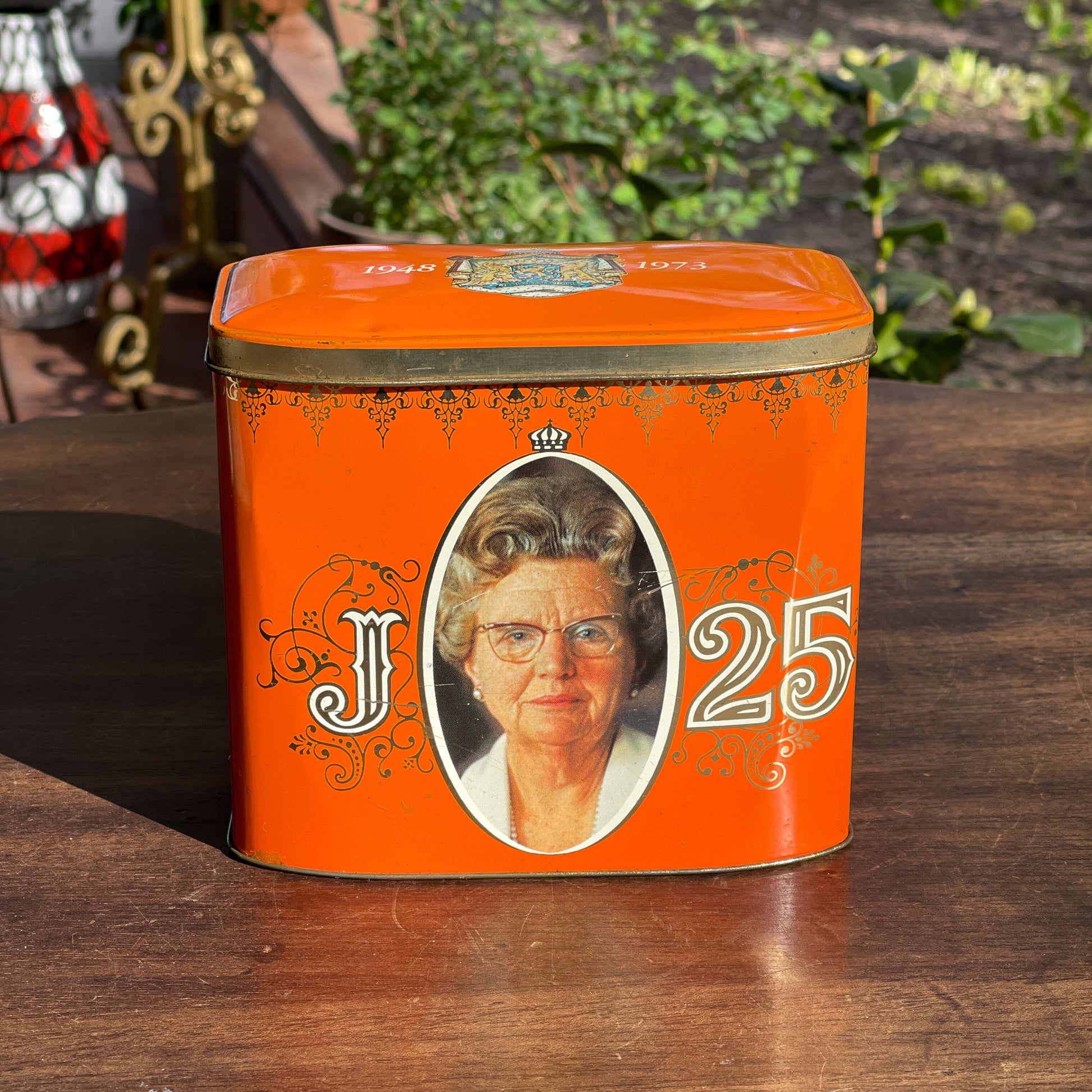 Vintage Blik Ter Ere Van Juliana 25 Jaar Koningin - Bamestra Curiosa