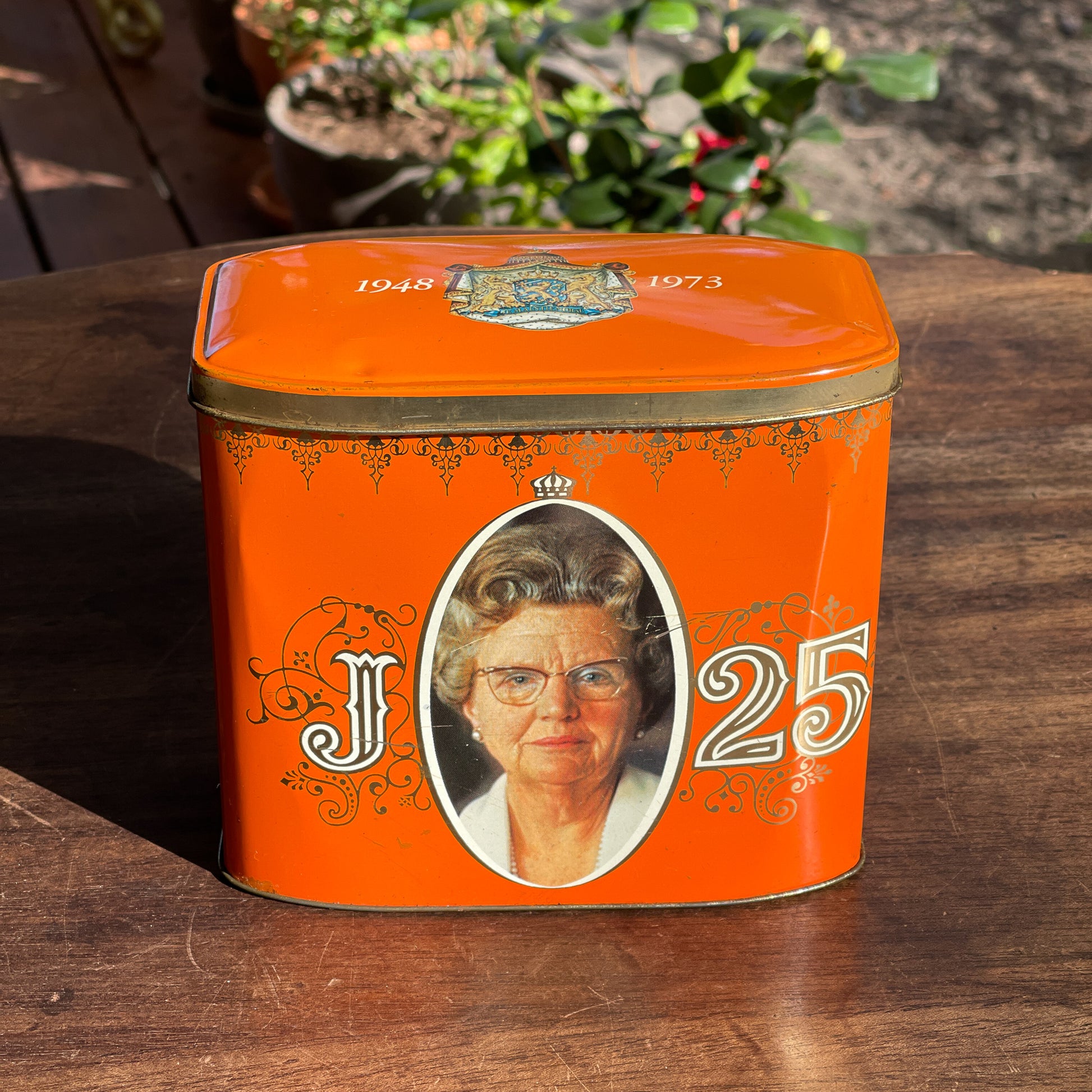 Vintage Blik Ter Ere Van Juliana 25 Jaar Koningin - Bamestra Curiosa