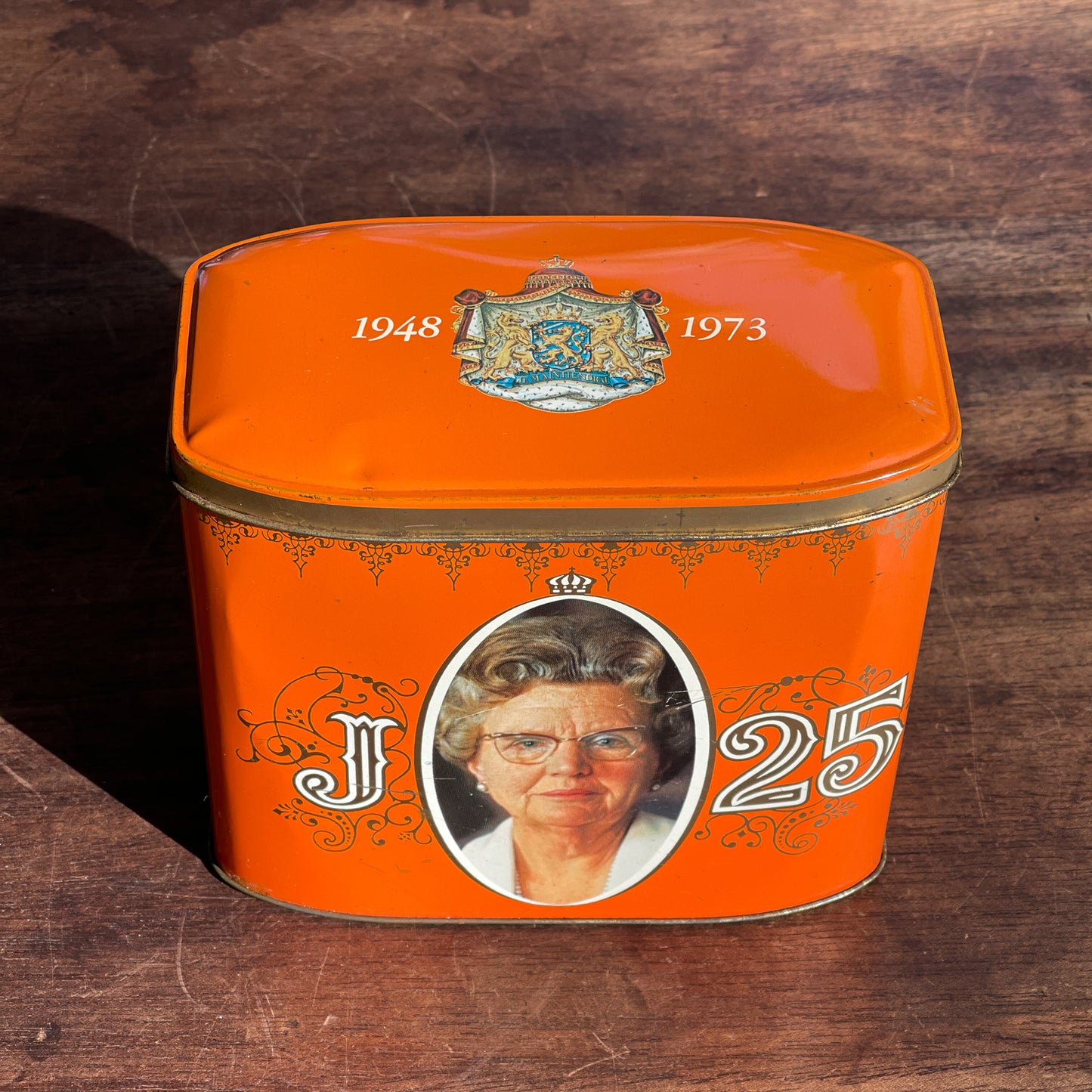 Vintage Blik Ter Ere Van Juliana 25 Jaar Koningin - Bamestra Curiosa