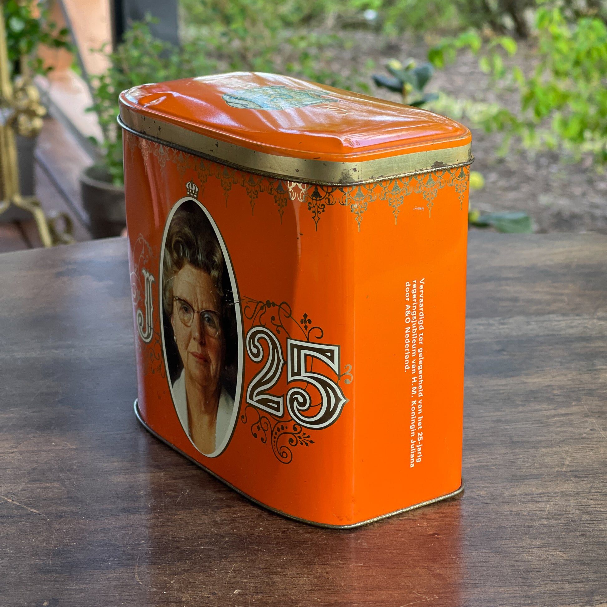 Vintage Blik Ter Ere Van Juliana 25 Jaar Koningin - Bamestra Curiosa