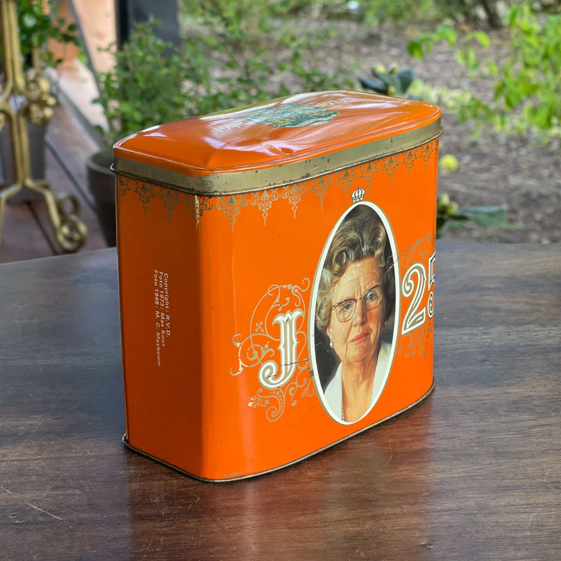 Vintage Blik Ter Ere Van Juliana 25 Jaar Koningin - Bamestra Curiosa