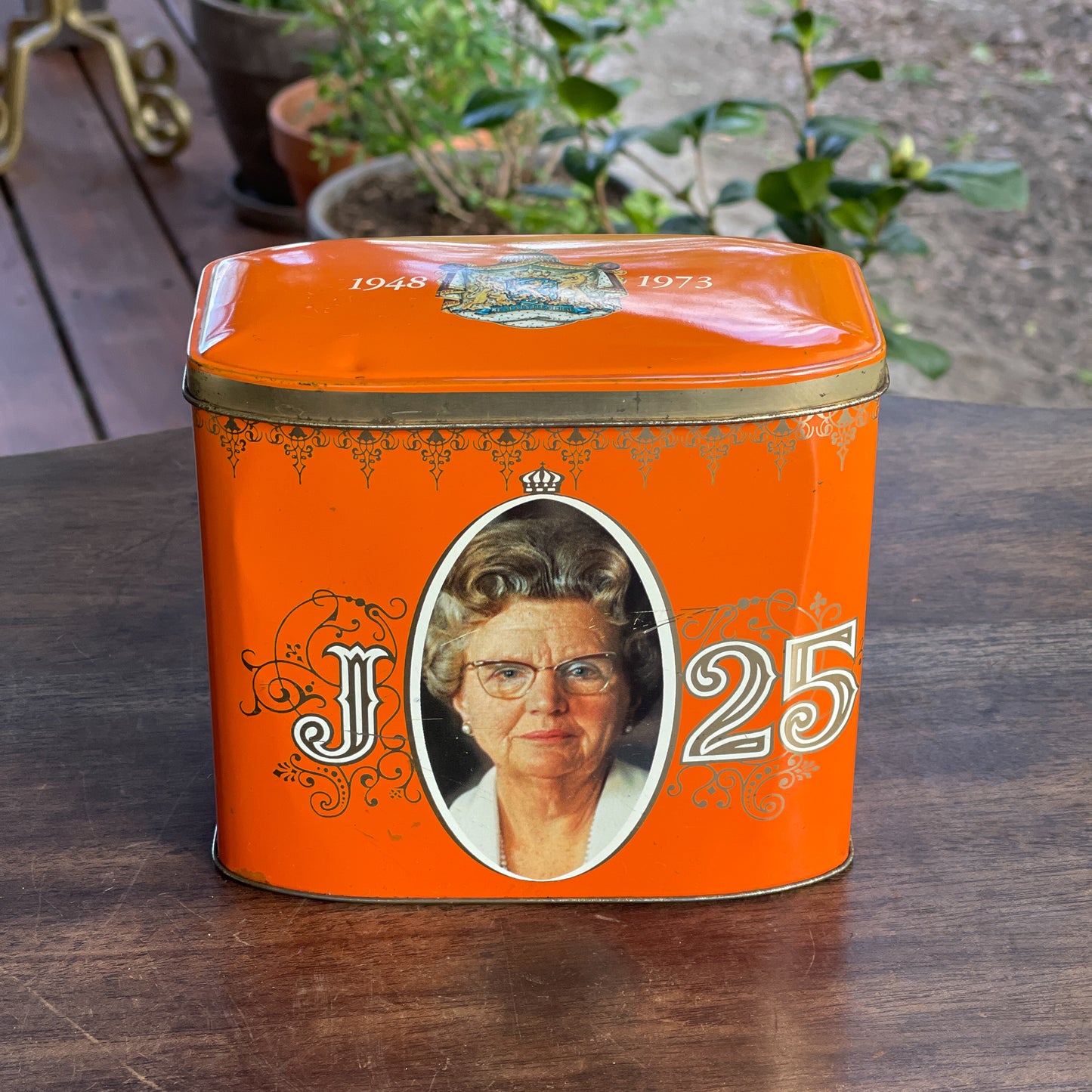 Vintage Blik Ter Ere Van Juliana 25 Jaar Koningin - Bamestra Curiosa