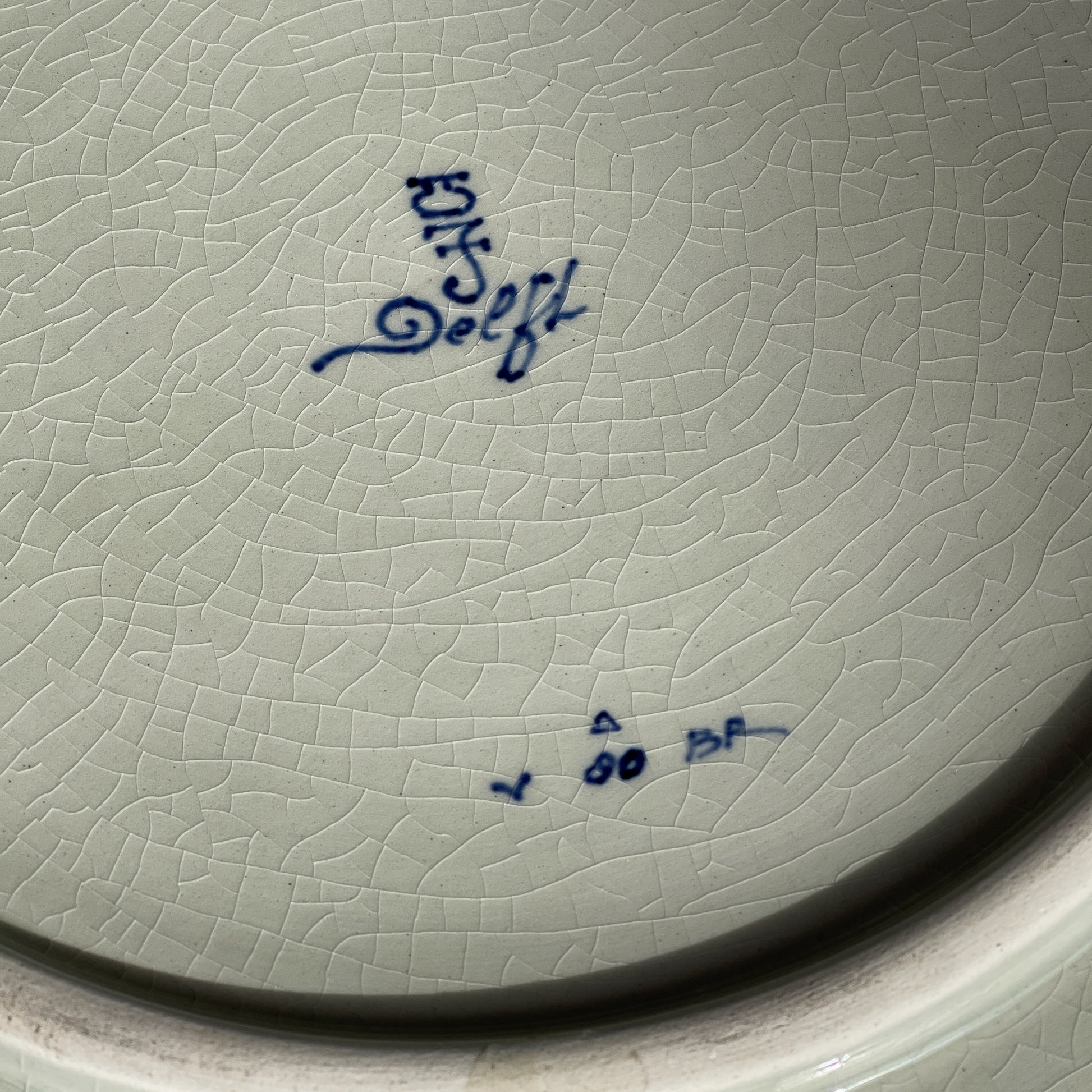 Delfts Blauw Wandbord Pauw De Porseleyne Fles 1947 - Bamestra Curiosa