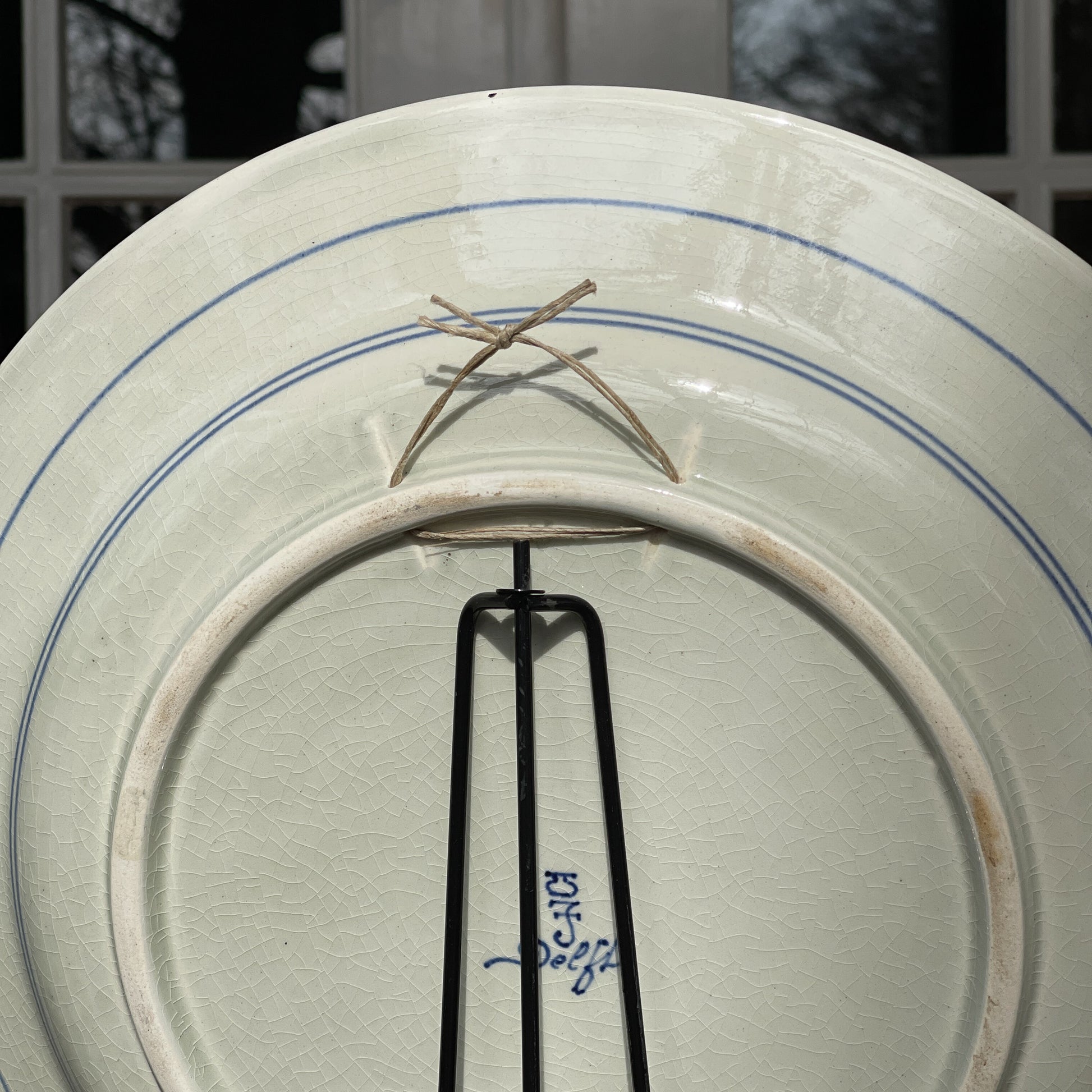 Delfts Blauw Wandbord Pauw De Porseleyne Fles 1947 - Bamestra Curiosa