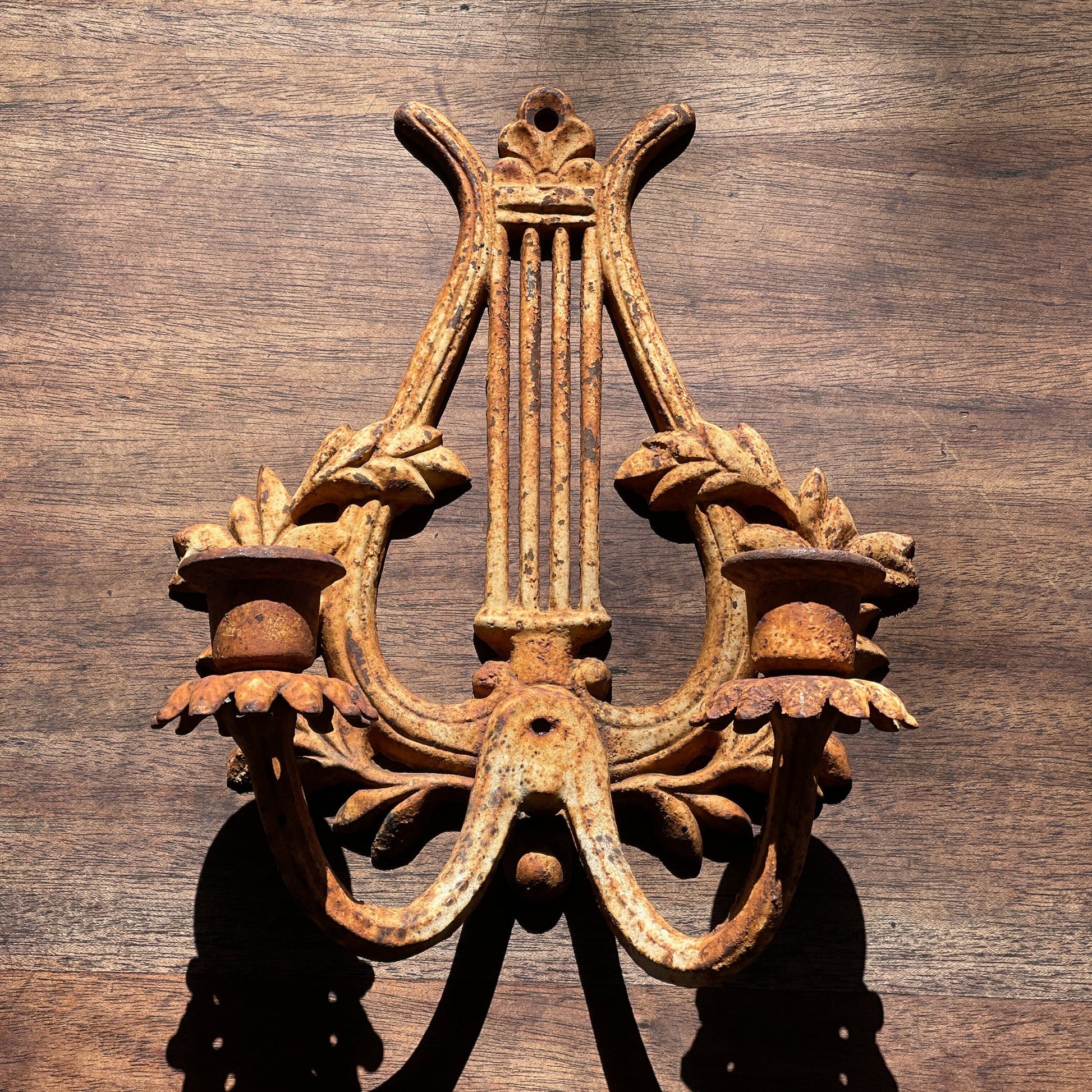 Dubbele Gietijzeren Wandkandelaar - Bamestra Curiosa