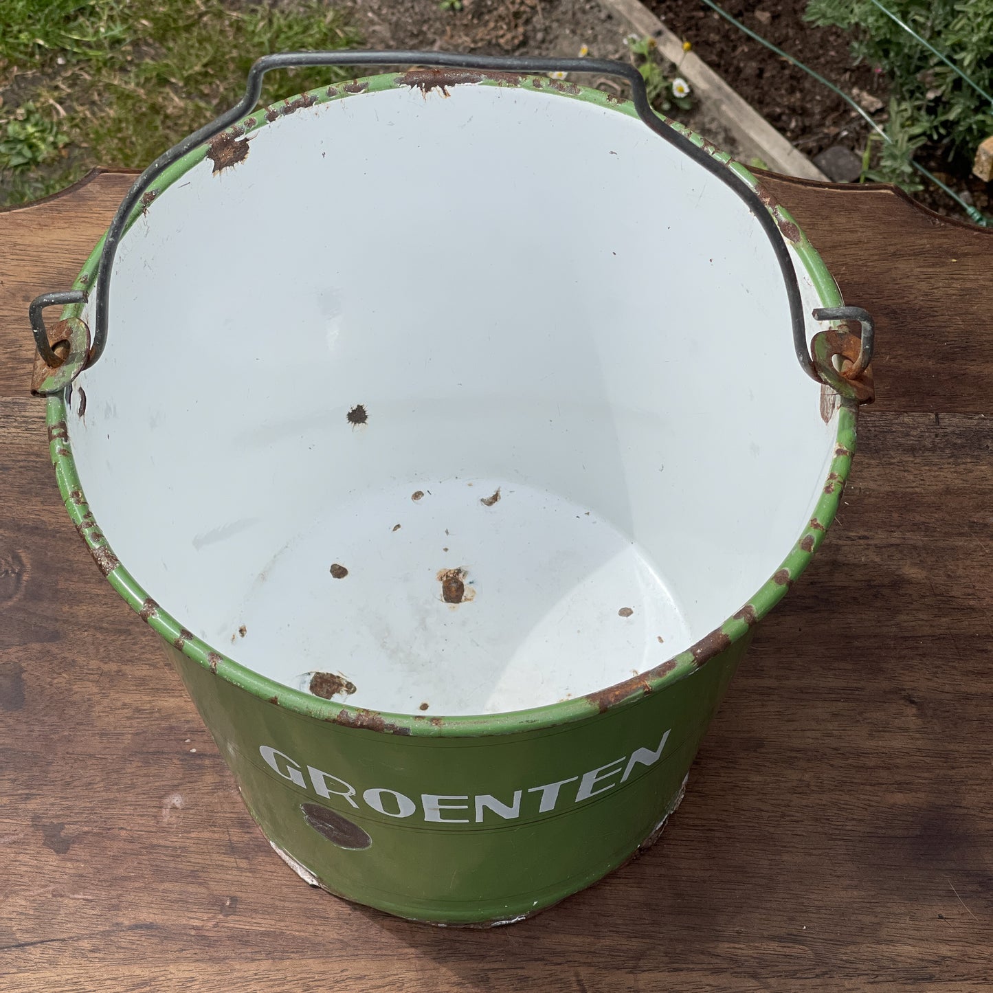 Emaille Groenten Emmer - Bamestra Curiosa