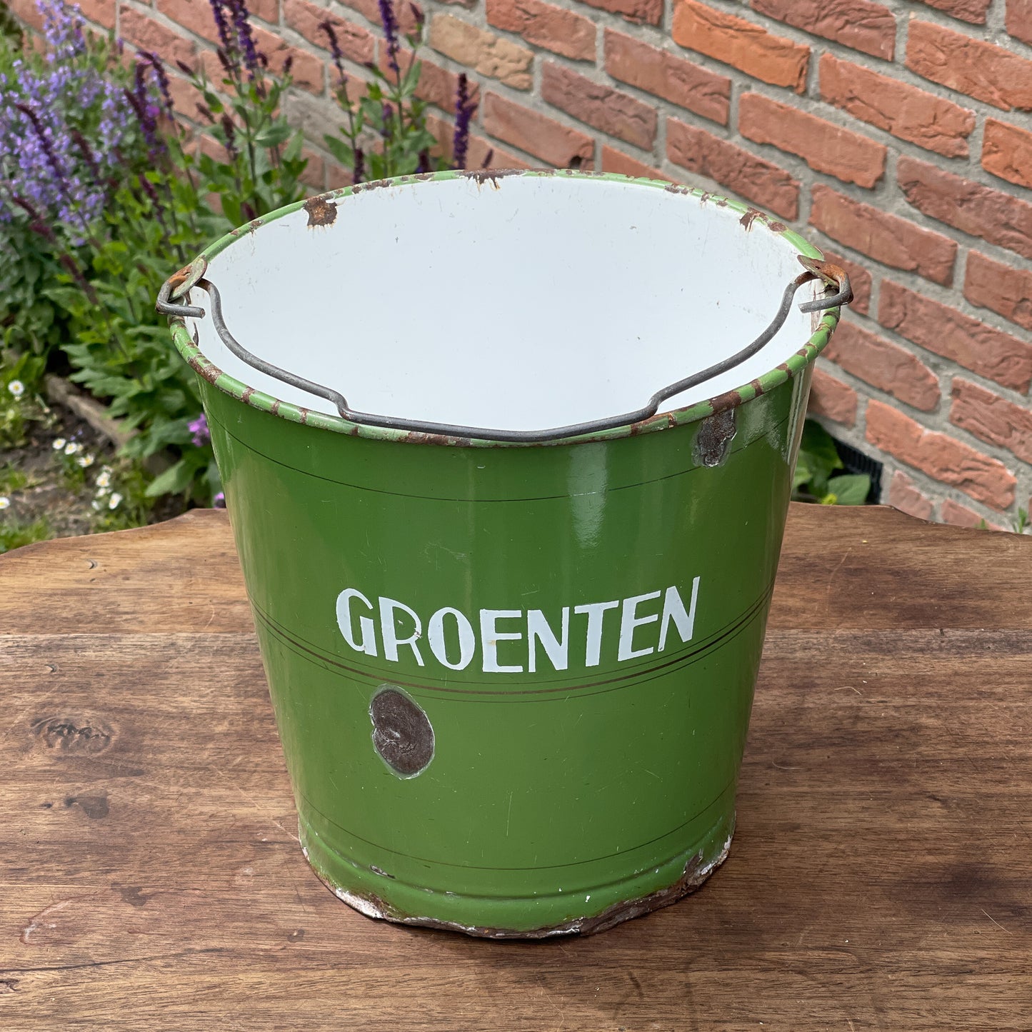 Emaille Groenten Emmer - Bamestra Curiosa