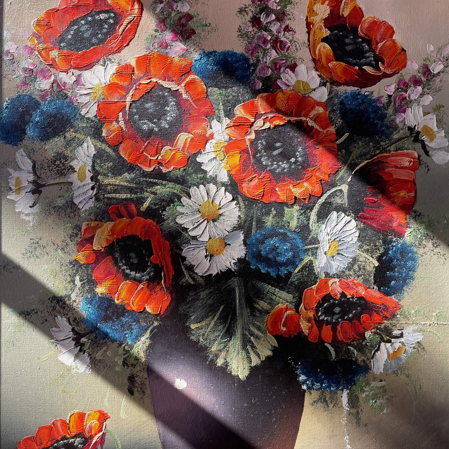 Bloemen olieverf schilderij - Bamestra Curiosa