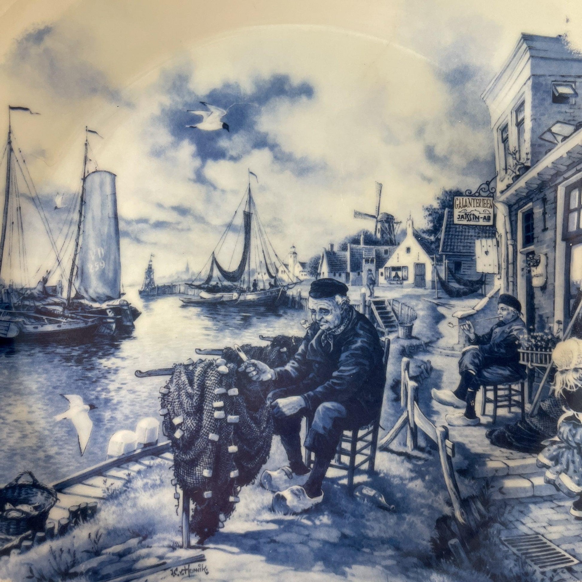 Delfts Blauw wandbord Ter Steege 1984 - Bamestra Curiosa