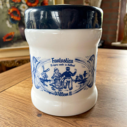 Delfts Blauwe sigaren pot Willem II - Bamestra Curiosa