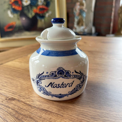 Delfts blauw mosterd potje - Bamestra Curiosa