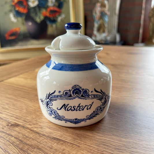 Delfts blauw mosterd potje - Bamestra Curiosa