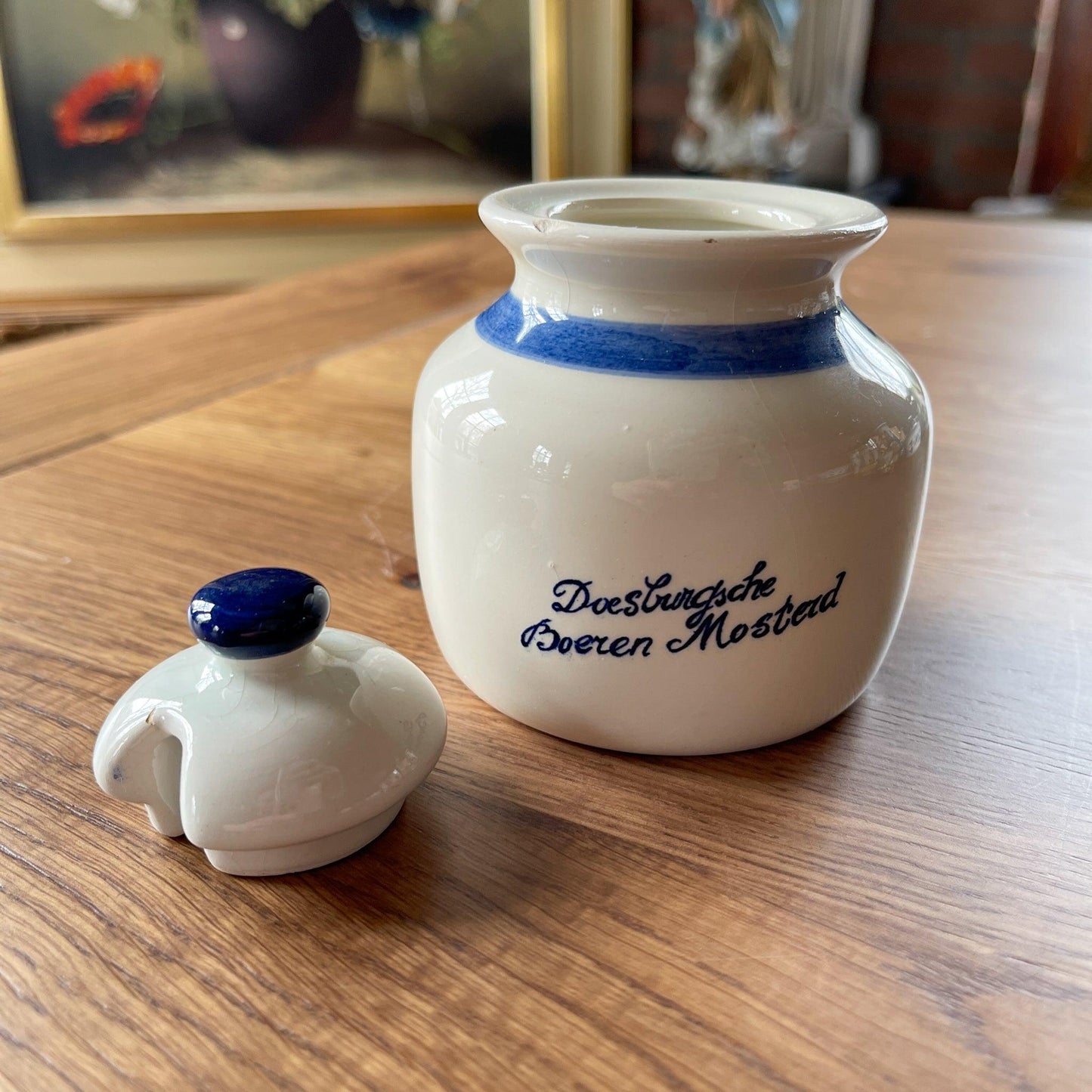 Delfts blauw mosterd potje - Bamestra Curiosa