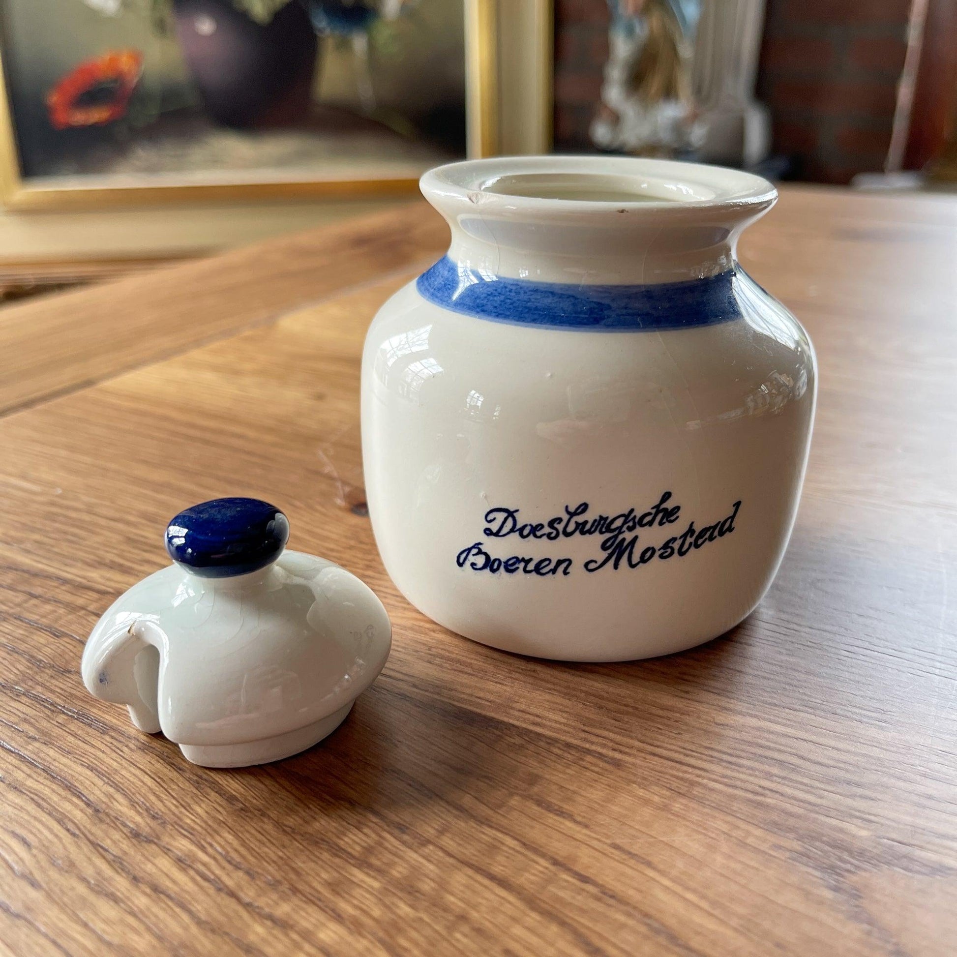 Delfts blauw mosterd potje - Bamestra Curiosa