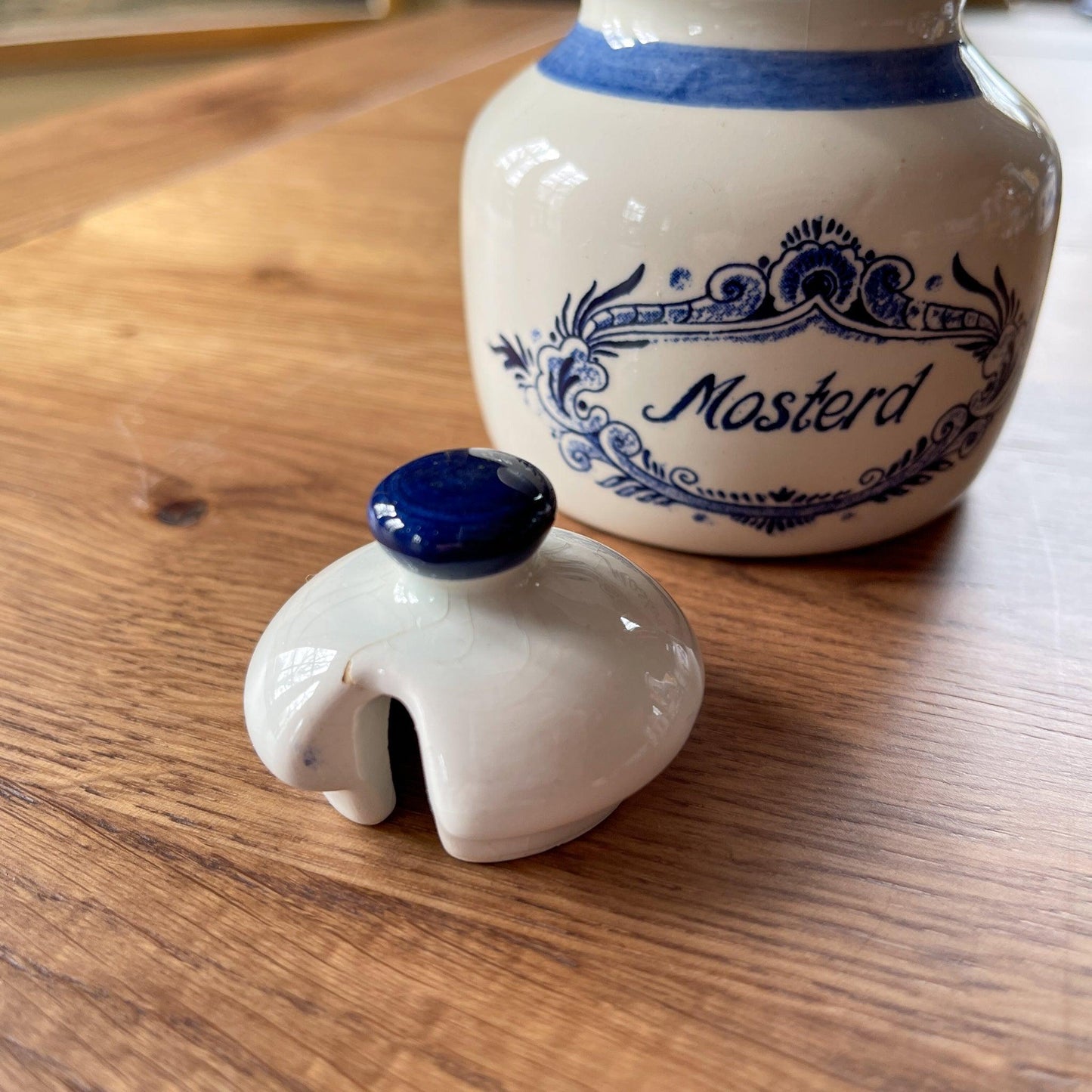 Delfts blauw mosterd potje - Bamestra Curiosa