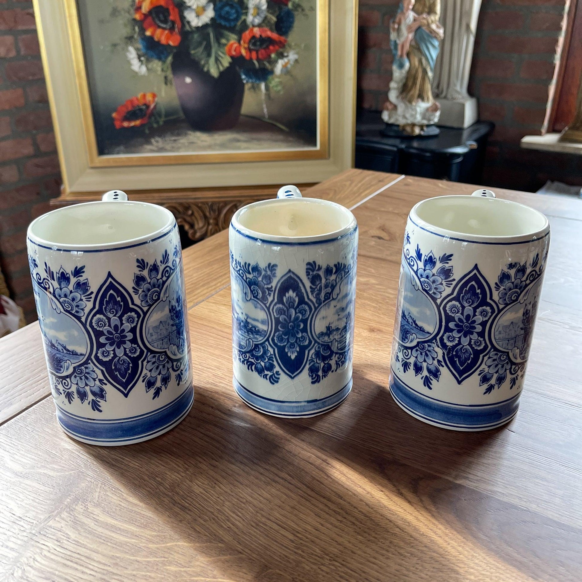 Drie Delfts Blauwe Heineken bierpullen - Bamestra Curiosa