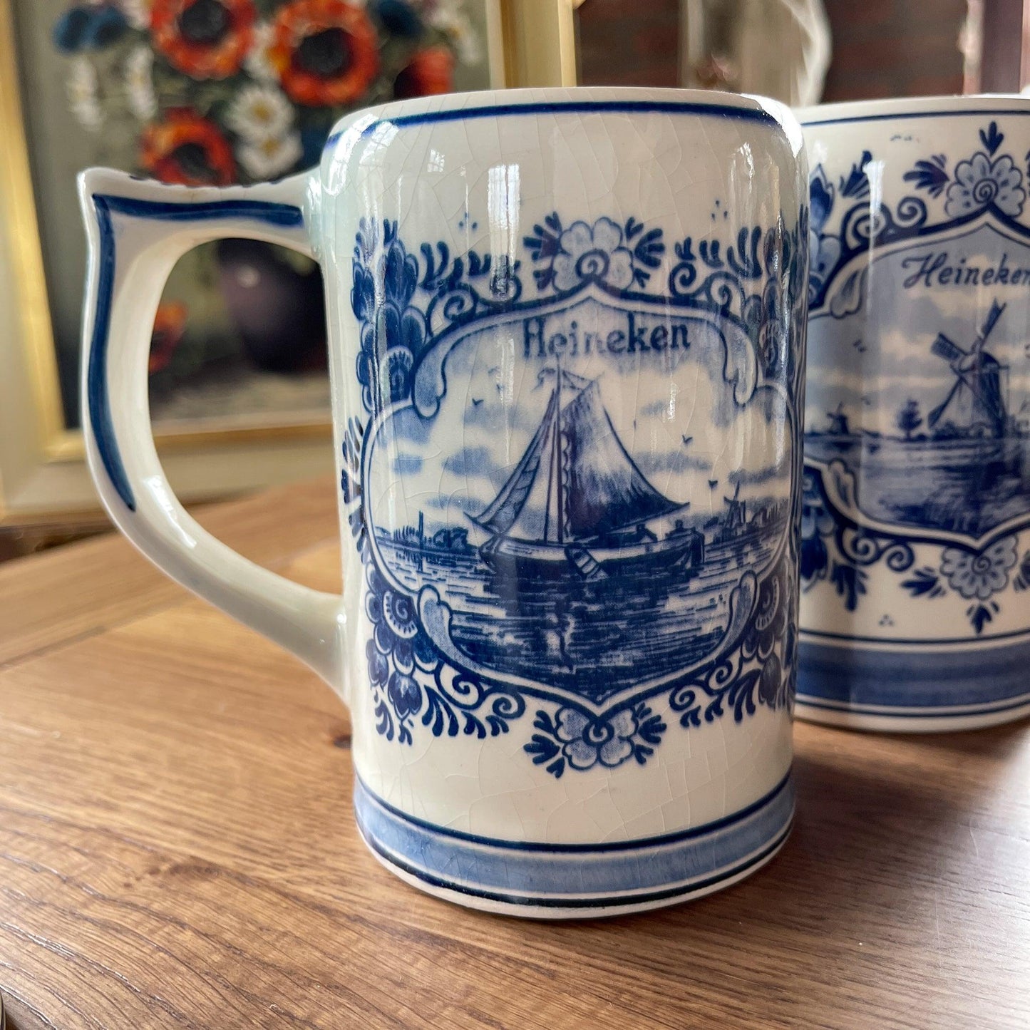 Drie Delfts Blauwe Heineken bierpullen - Bamestra Curiosa