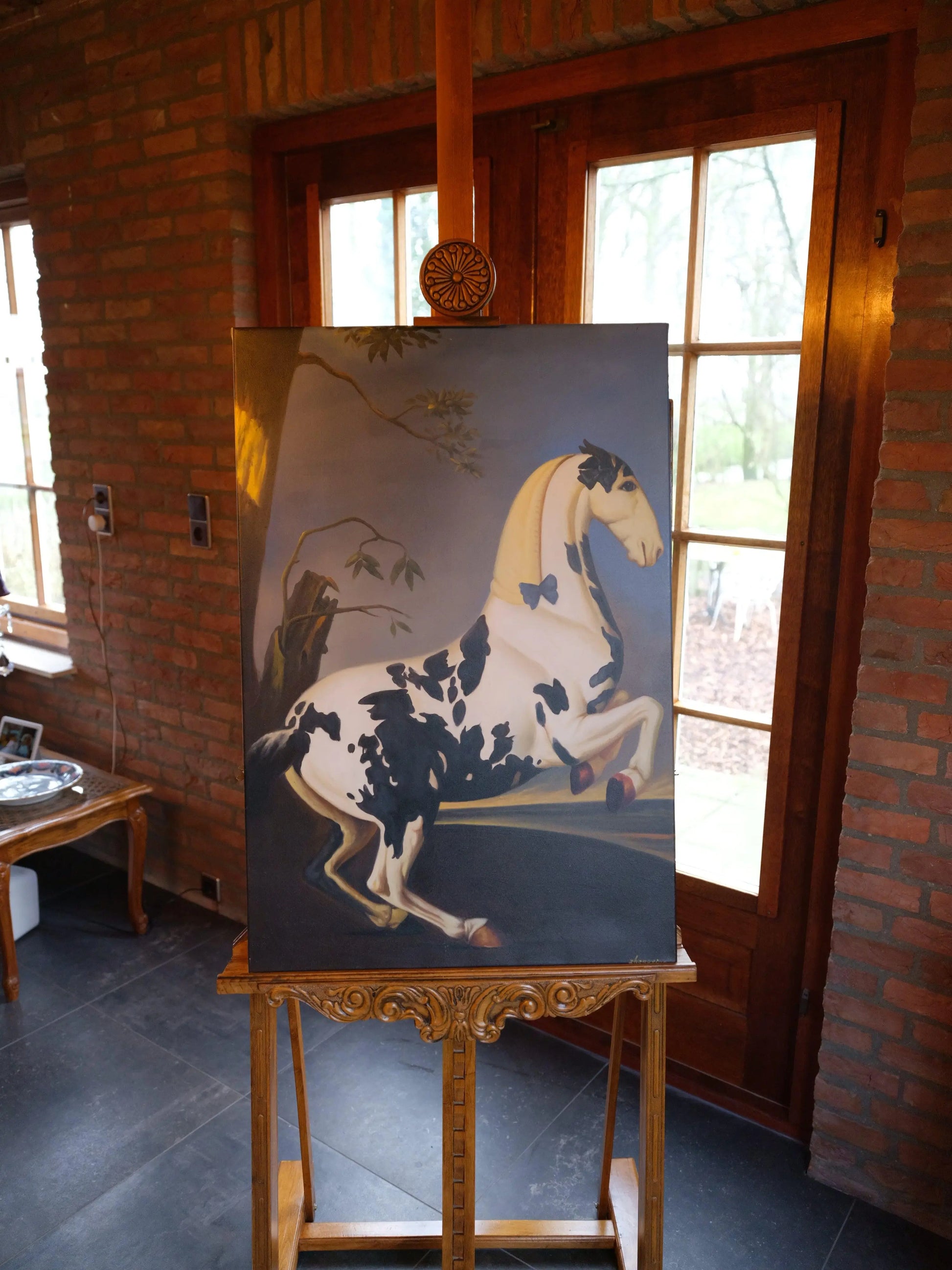 Schilderij gevlekt paard op canvas - Bamestra Curiosa