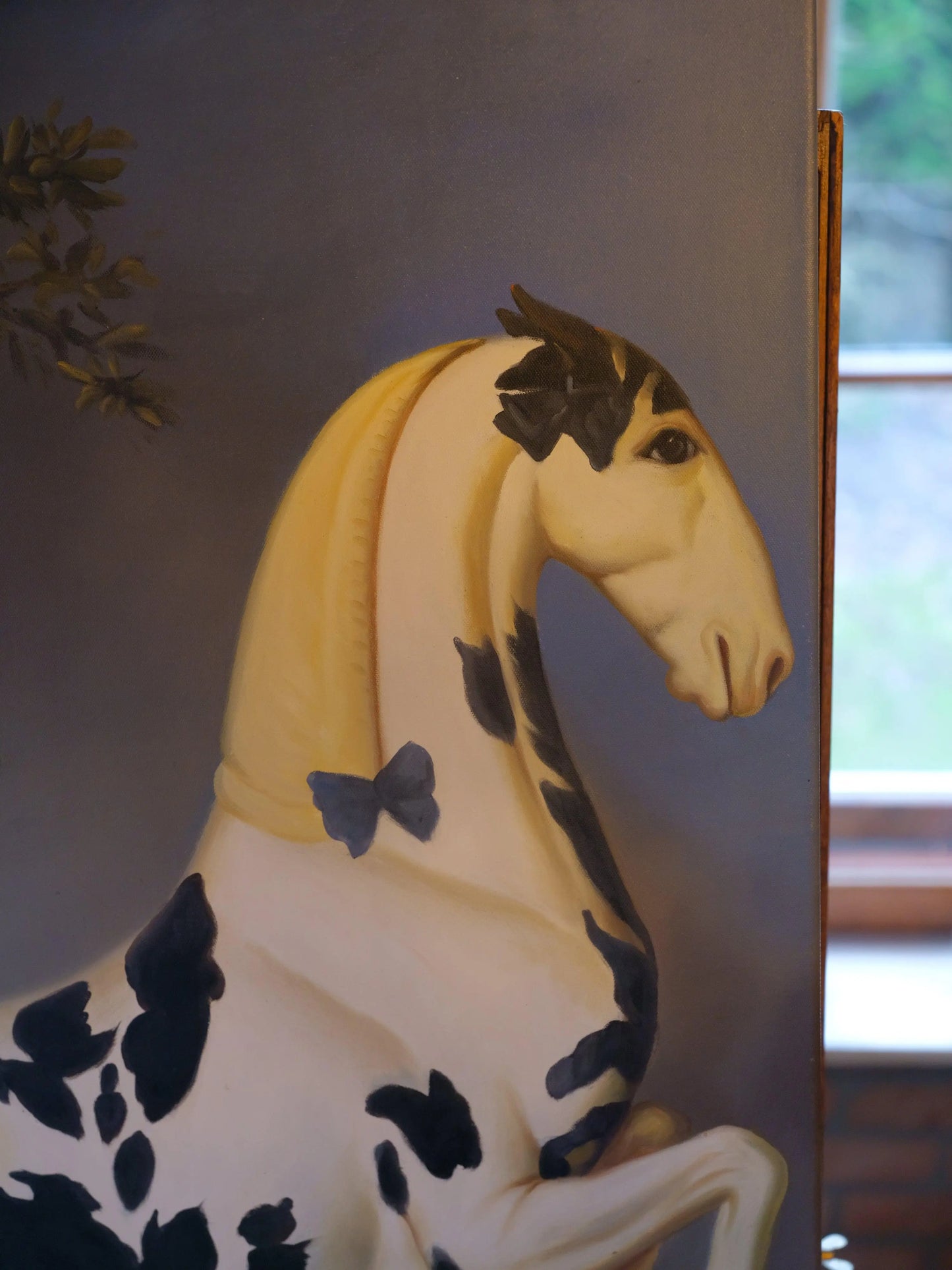 Schilderij gevlekt paard op canvas - Bamestra Curiosa