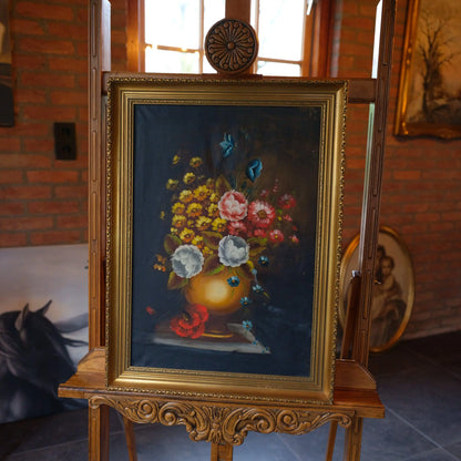 Stilleven van vaas met bloemen op doek - Bamestra Curiosa