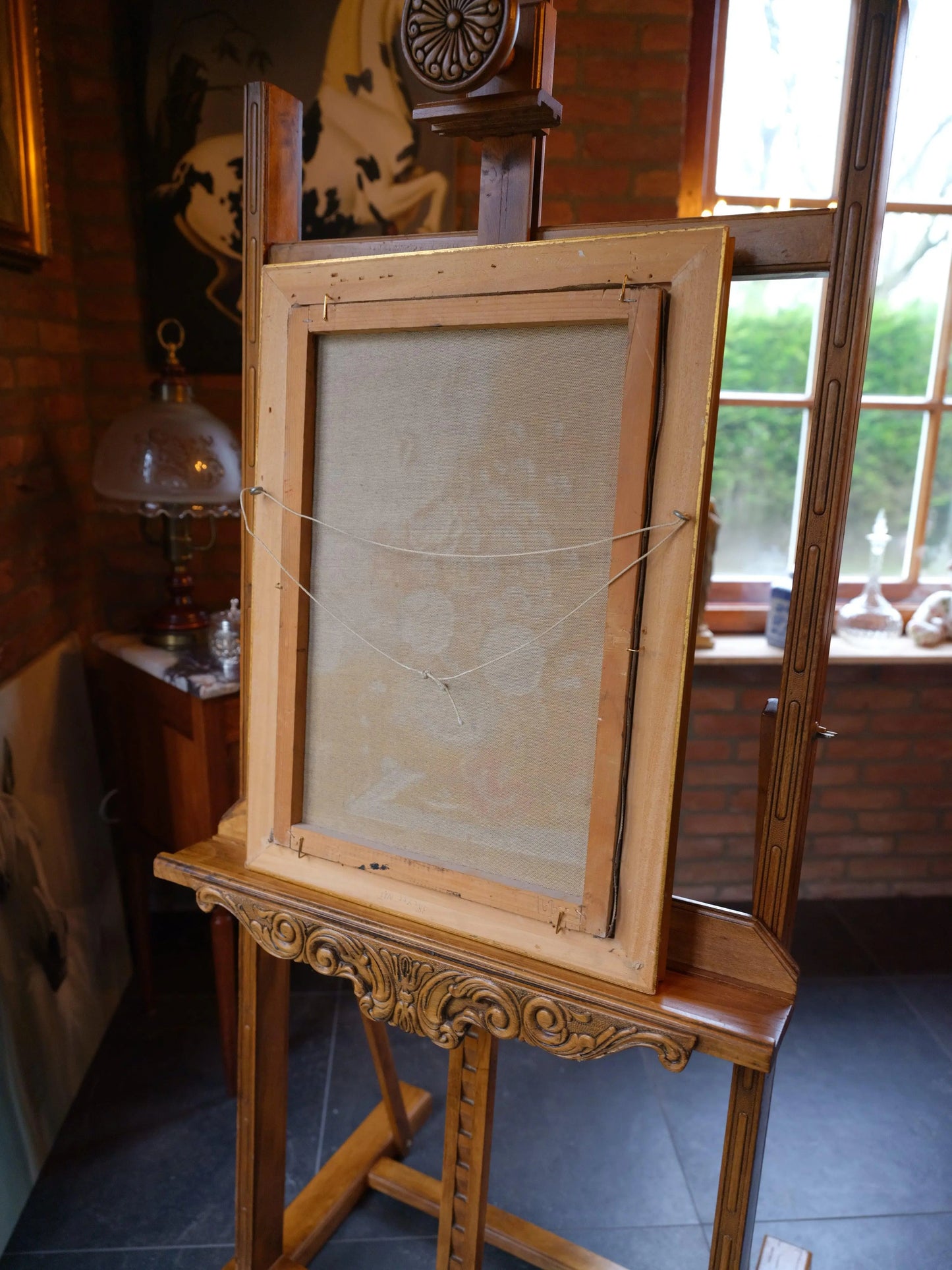 Stilleven van vaas met bloemen op doek - Bamestra Curiosa