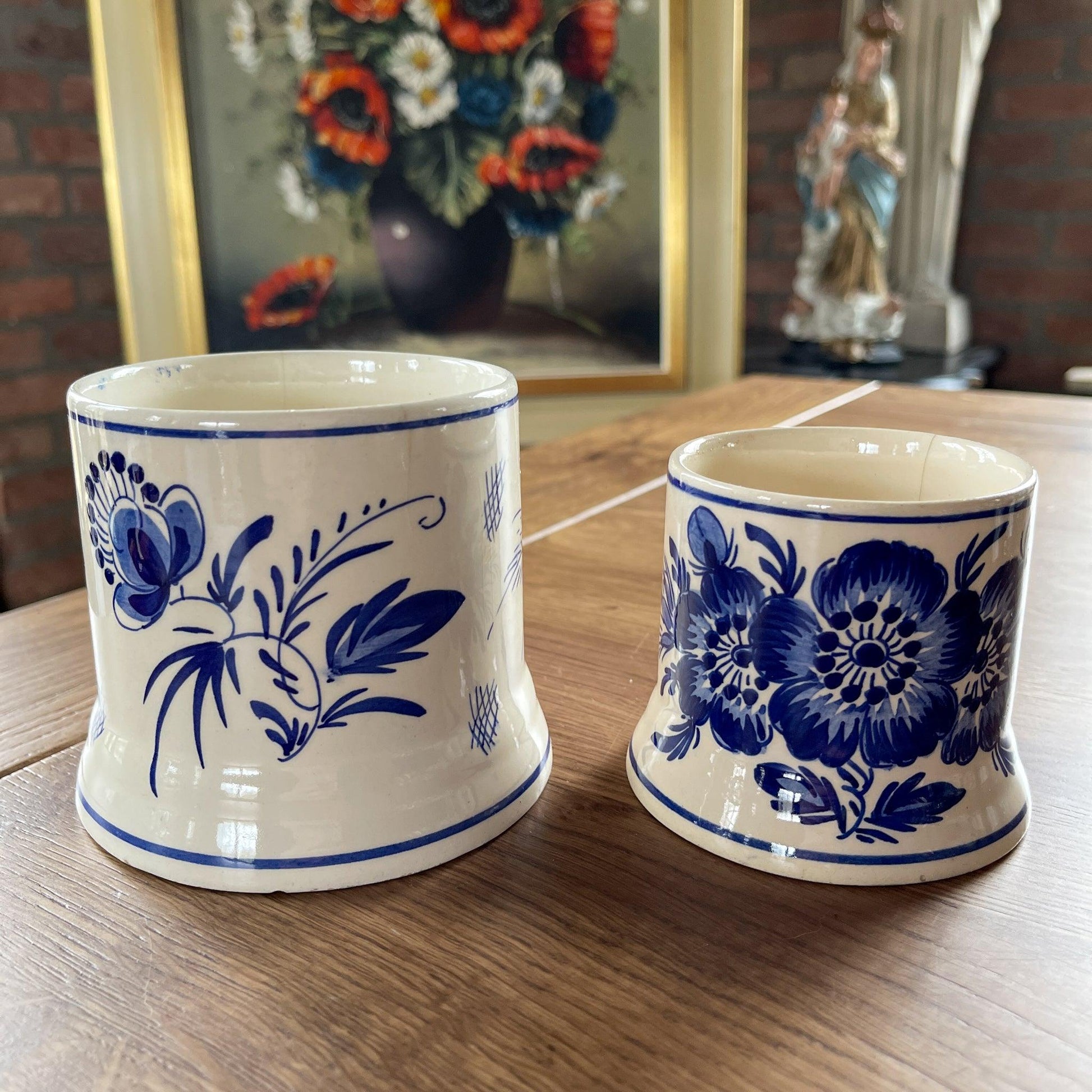 Twee Delfts Blauwe potjes - Bamestra Curiosa