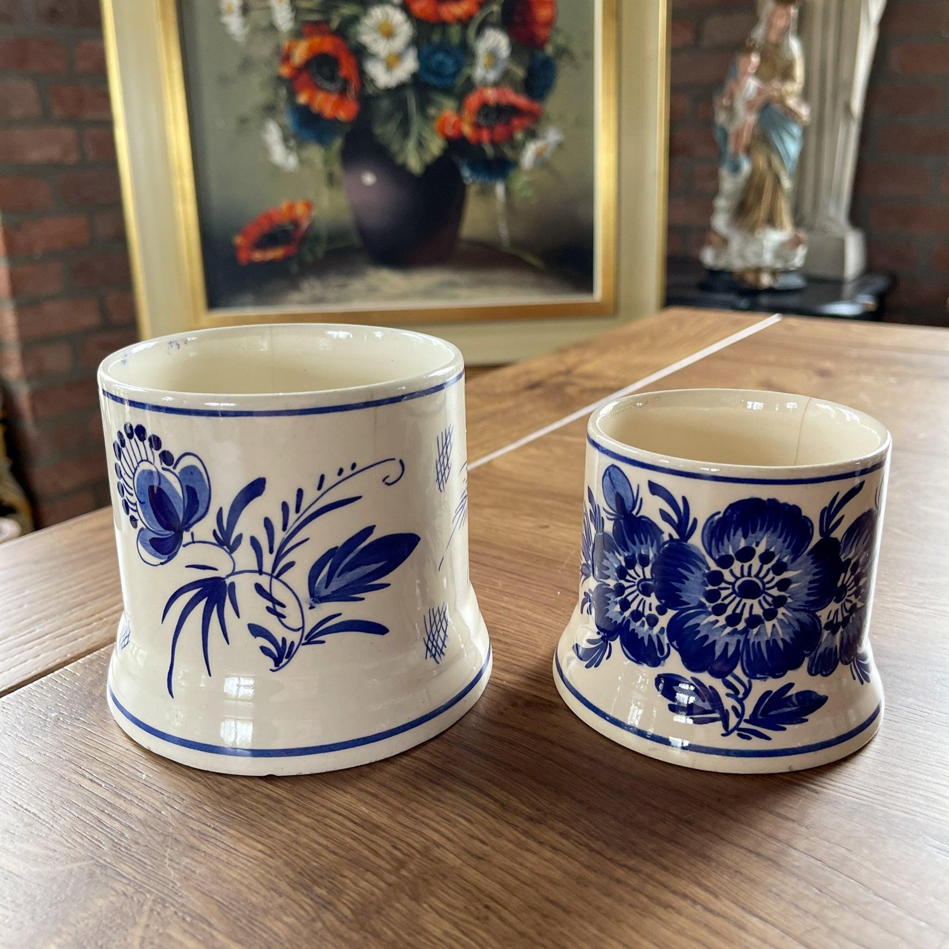 Twee Delfts Blauwe potjes - Bamestra Curiosa