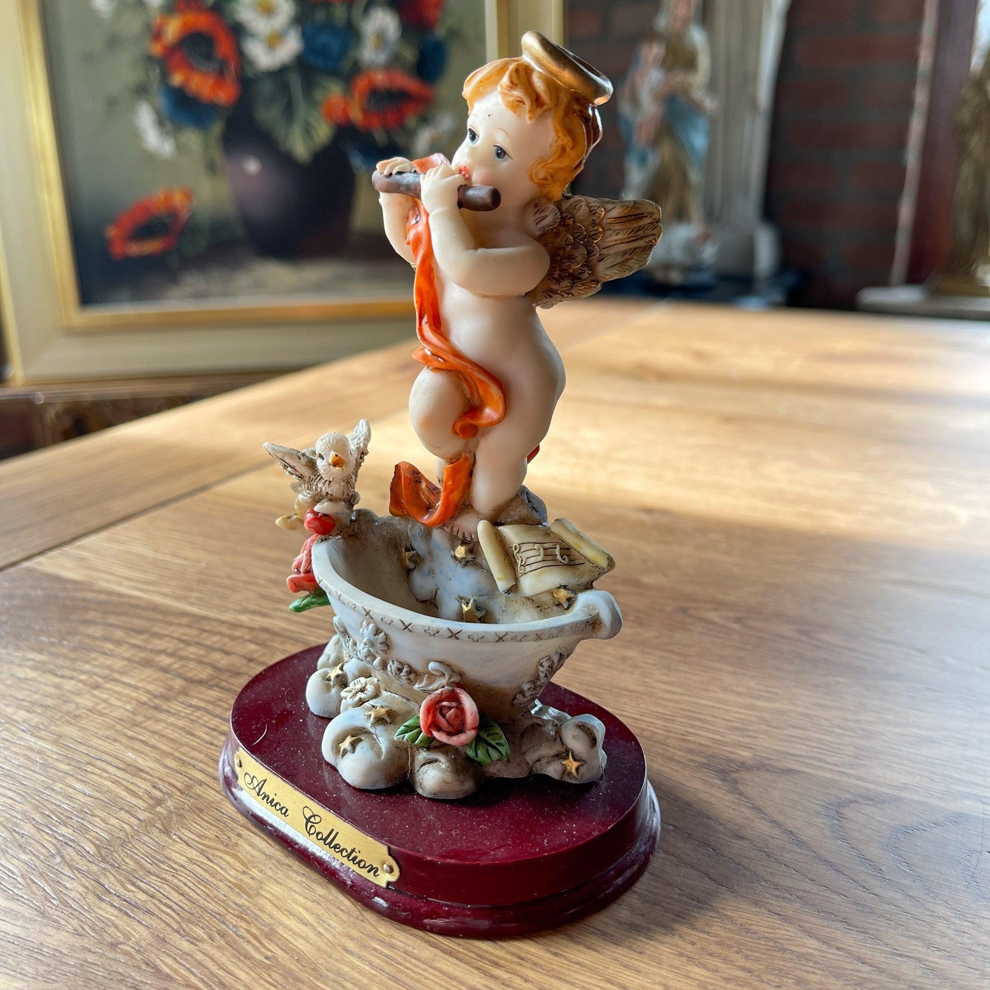 Wijwater bakje met engeltje - Bamestra Curiosa