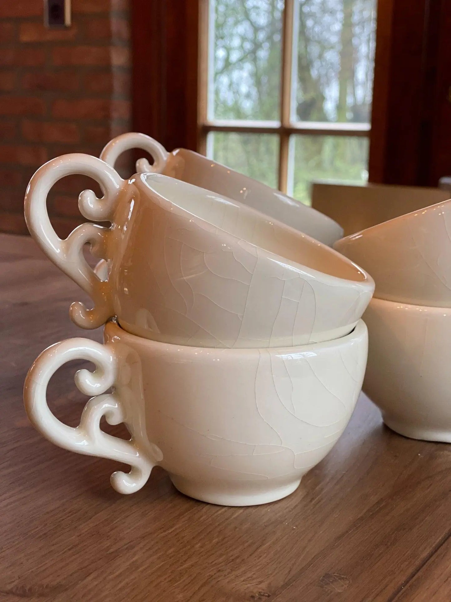 Witte craquelé kopjes - Bamestra Curiosa