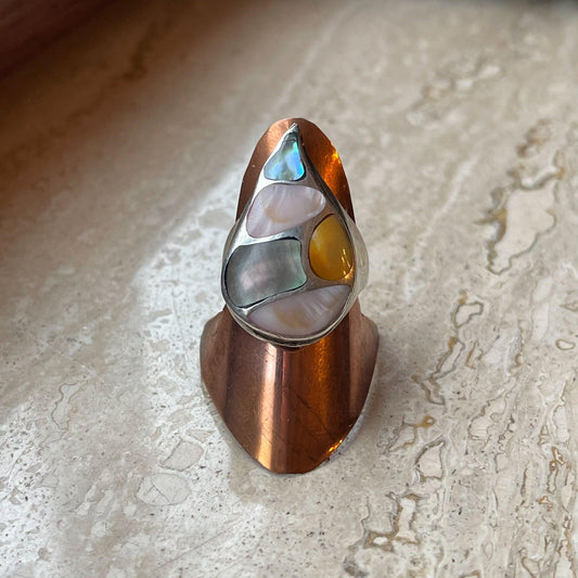 Zilveren ring met parelmoer van Wim Lammers - Bamestra Curiosa