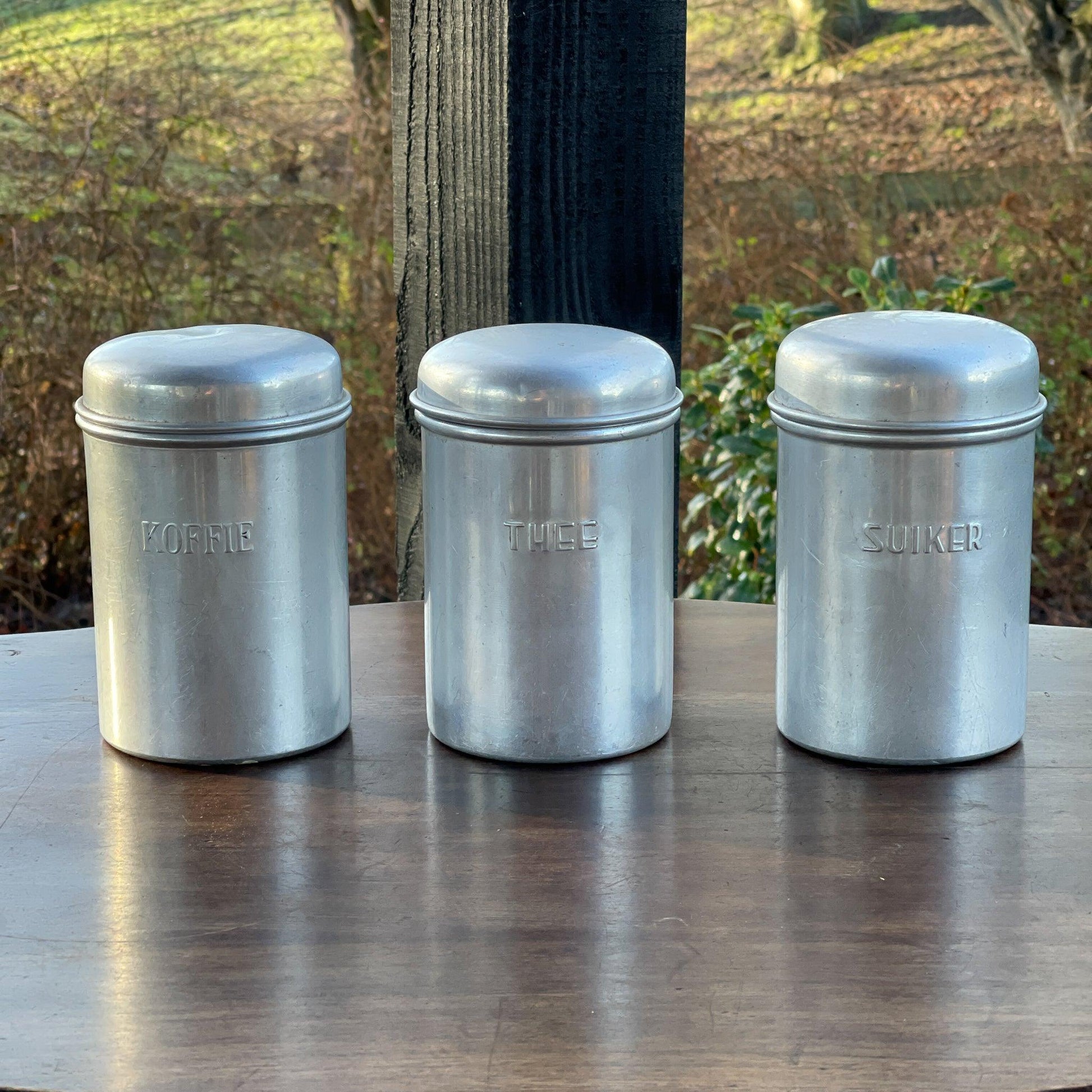 Aluminium Koffie Thee en Suiker bussen - Bamestra Curiosa