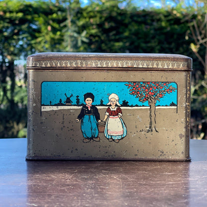 Antiek blik met kinderen in klederdracht - Bamestra Curiosa