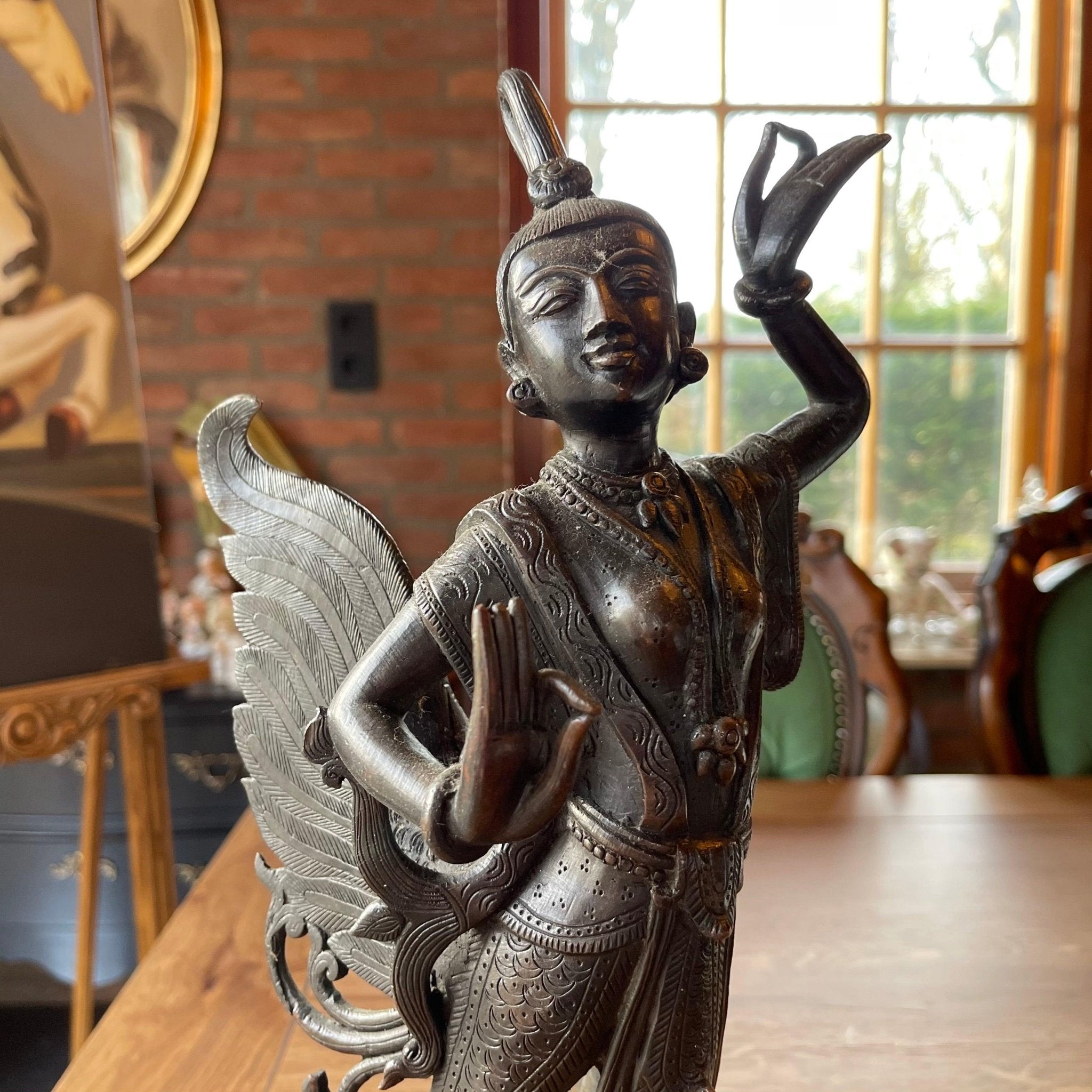 Antiek bronzen beeld Kinnara - The Collectionist