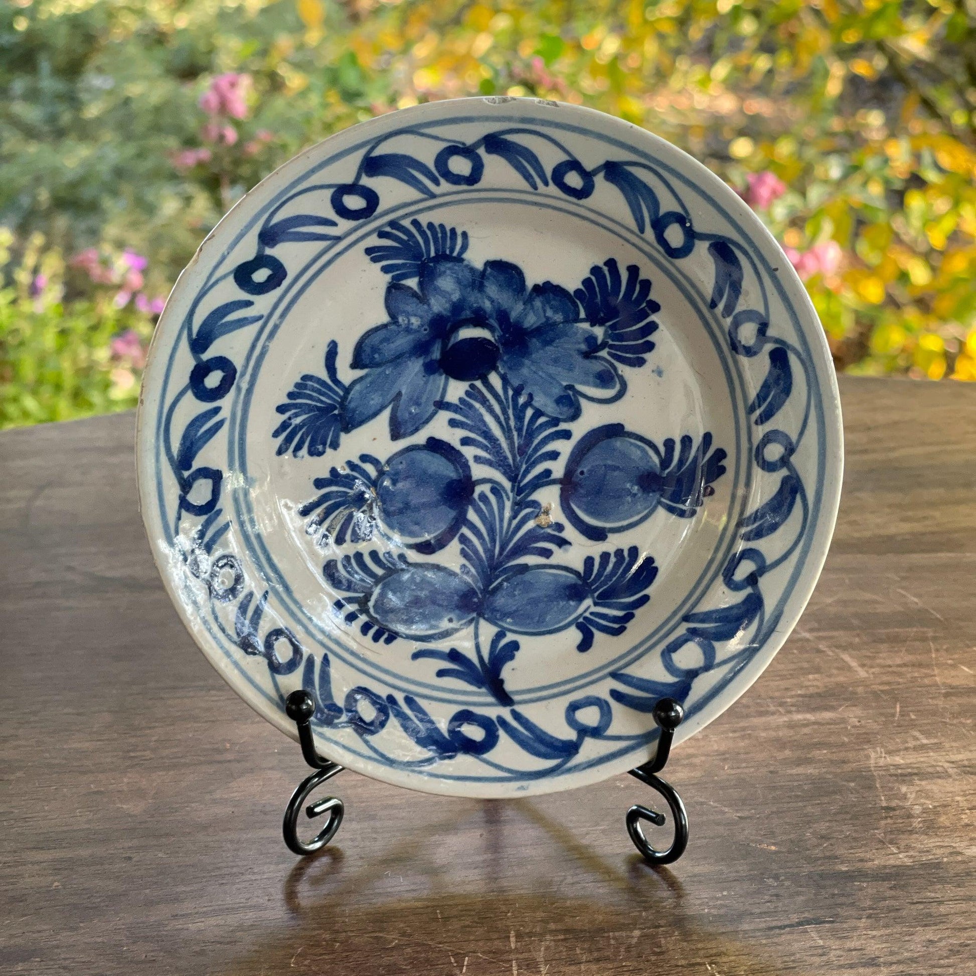 Antiek Delfts Blauw wandbordje - Bamestra Curiosa