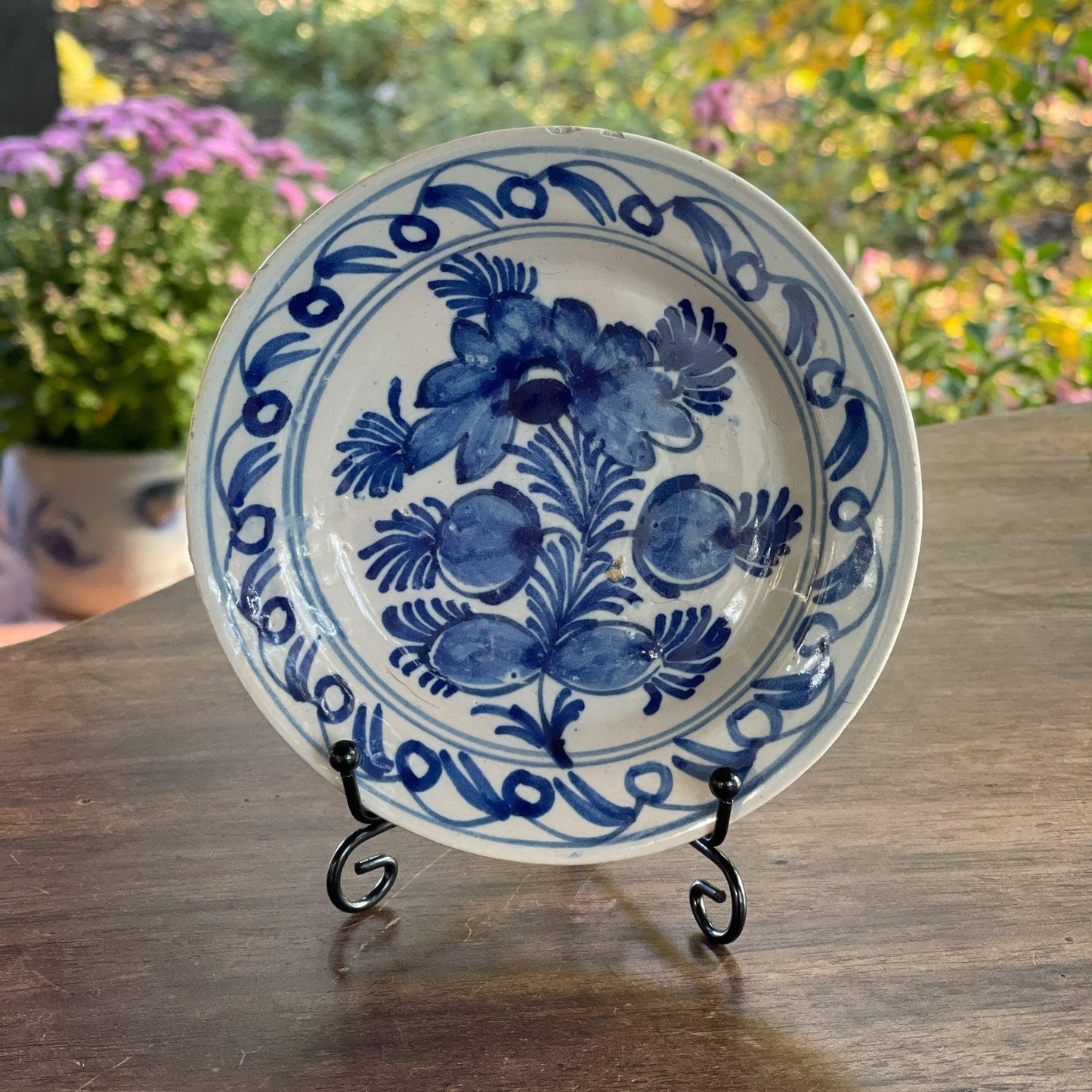 Antiek Delfts Blauw wandbordje - Bamestra Curiosa