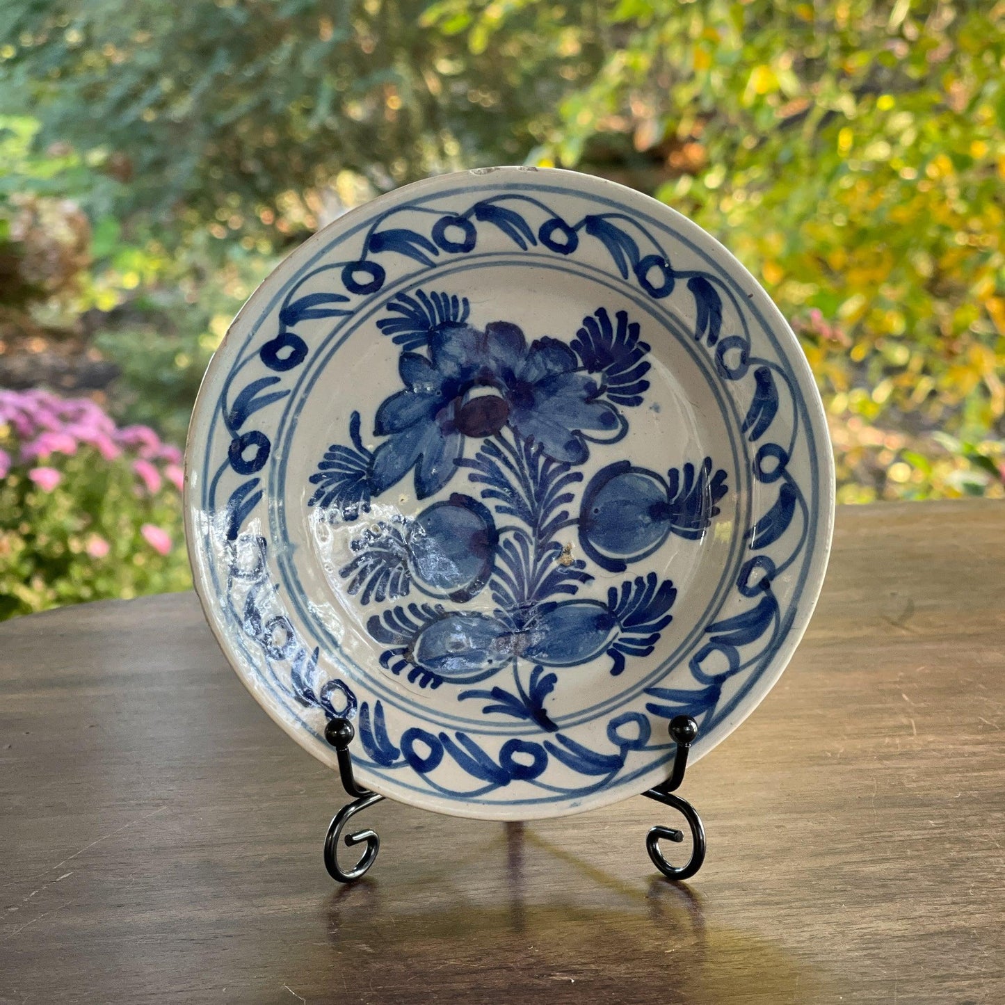 Antiek Delfts Blauw wandbordje - Bamestra Curiosa