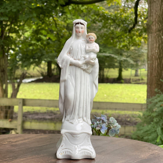 Antiek Maria beeld van porselein - Bamestra Curiosa