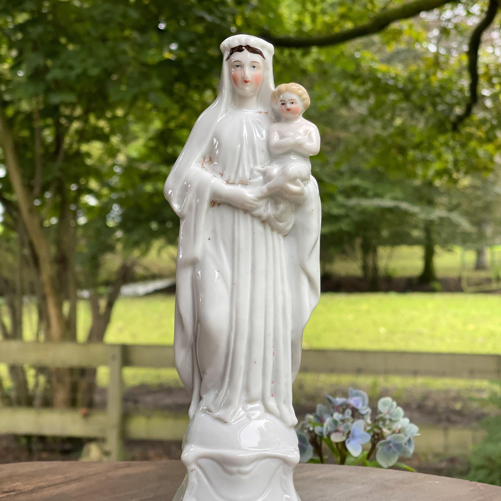 Antiek Maria beeld van porselein - Bamestra Curiosa