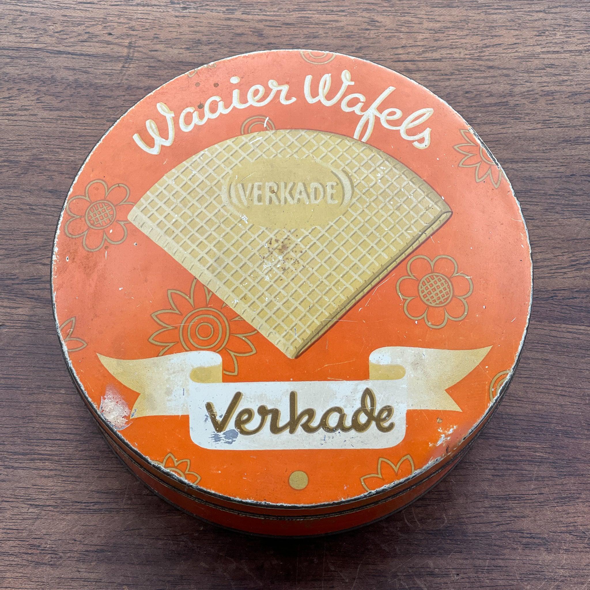 Antiek Verkade Waaier Wafels blik - Bamestra Curiosa