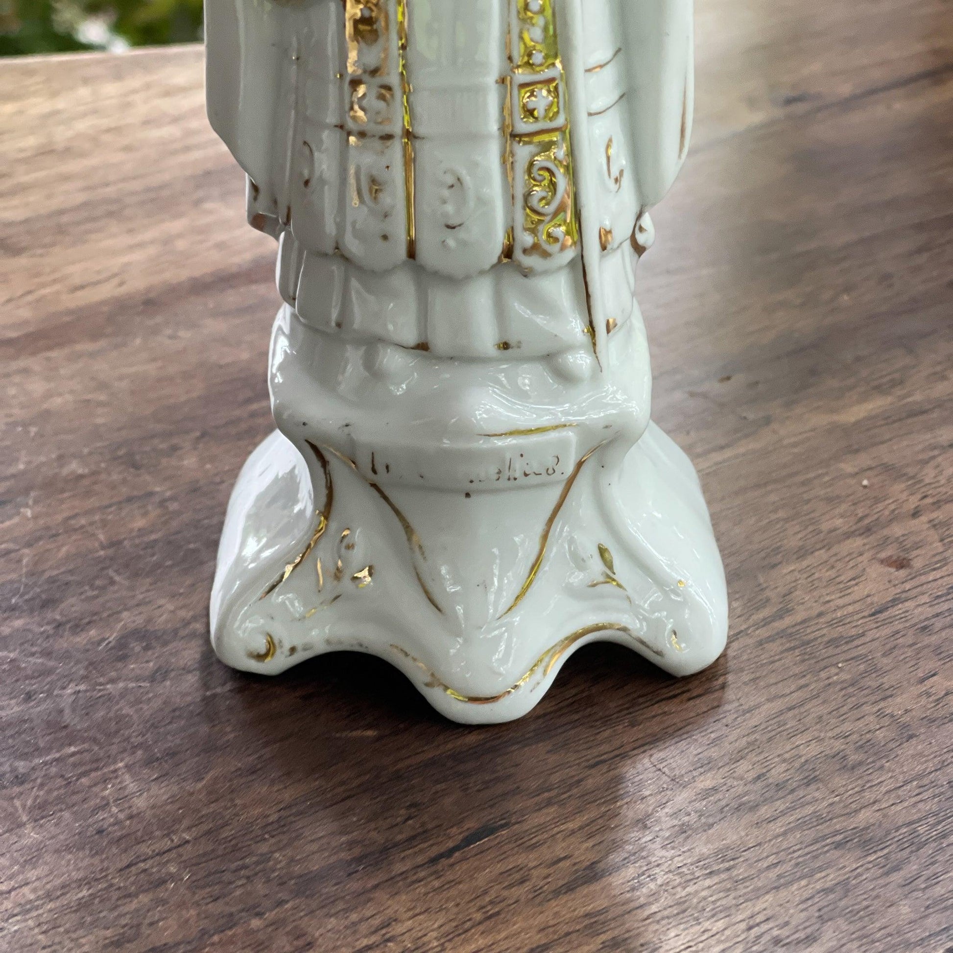 Antiek zeldzaam porseleinen beeld van St. Cornelius - Bamestra Curiosa