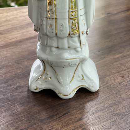 Antiek zeldzaam porseleinen beeld van St. Cornelius - Bamestra Curiosa