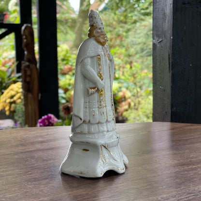 Antiek zeldzaam porseleinen beeld van St. Cornelius - Bamestra Curiosa