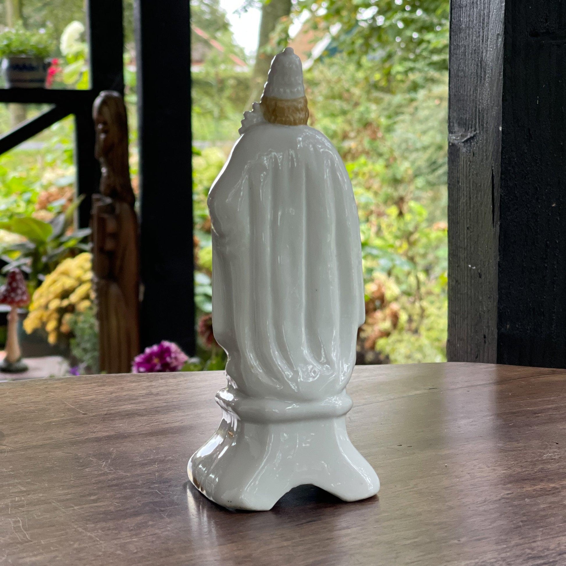 Antiek zeldzaam porseleinen beeld van St. Cornelius - Bamestra Curiosa