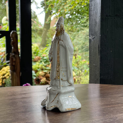 Antiek zeldzaam porseleinen beeld van St. Cornelius - Bamestra Curiosa