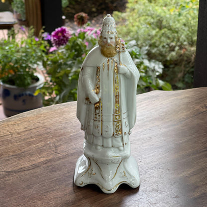 Antiek zeldzaam porseleinen beeld van St. Cornelius - Bamestra Curiosa